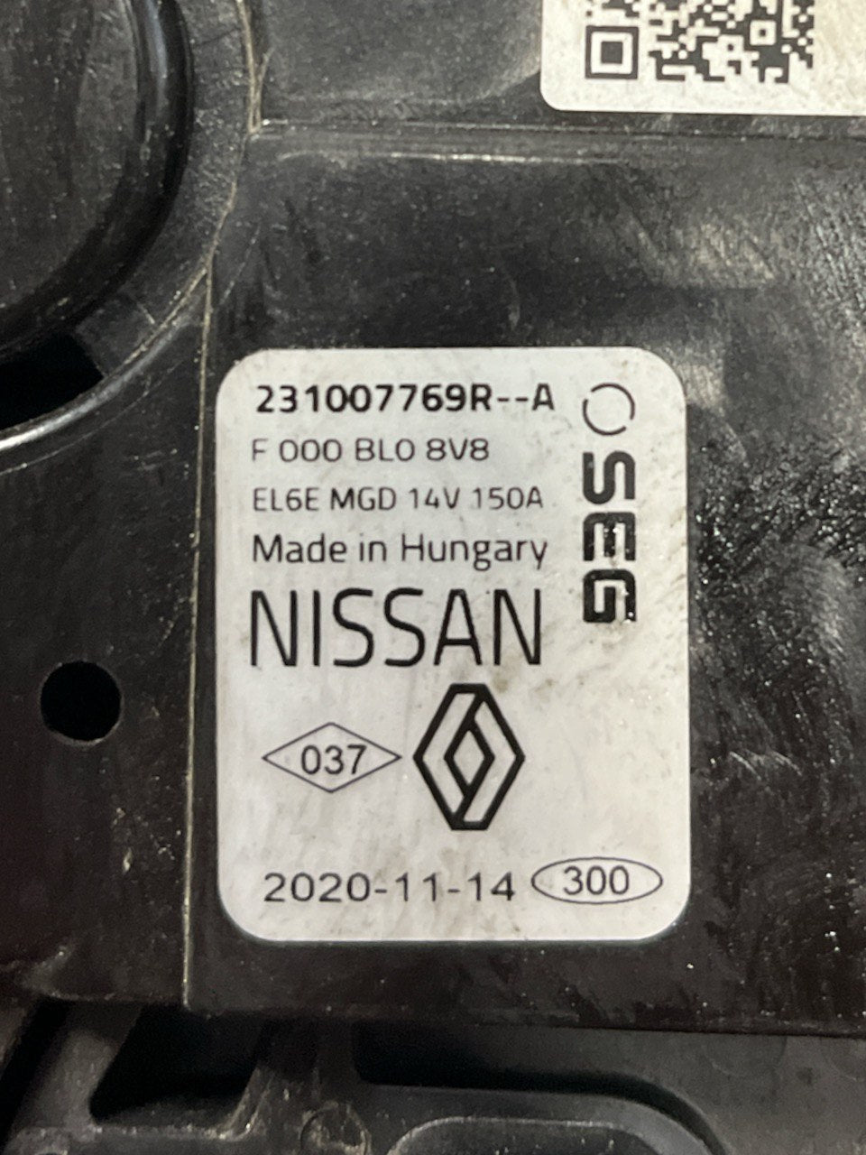 Alternatore Nissan Juke F16 1.0 Benzina (2019>) cod: 231007769R-A - F&P CRASH SRLS - Ricambi Usati