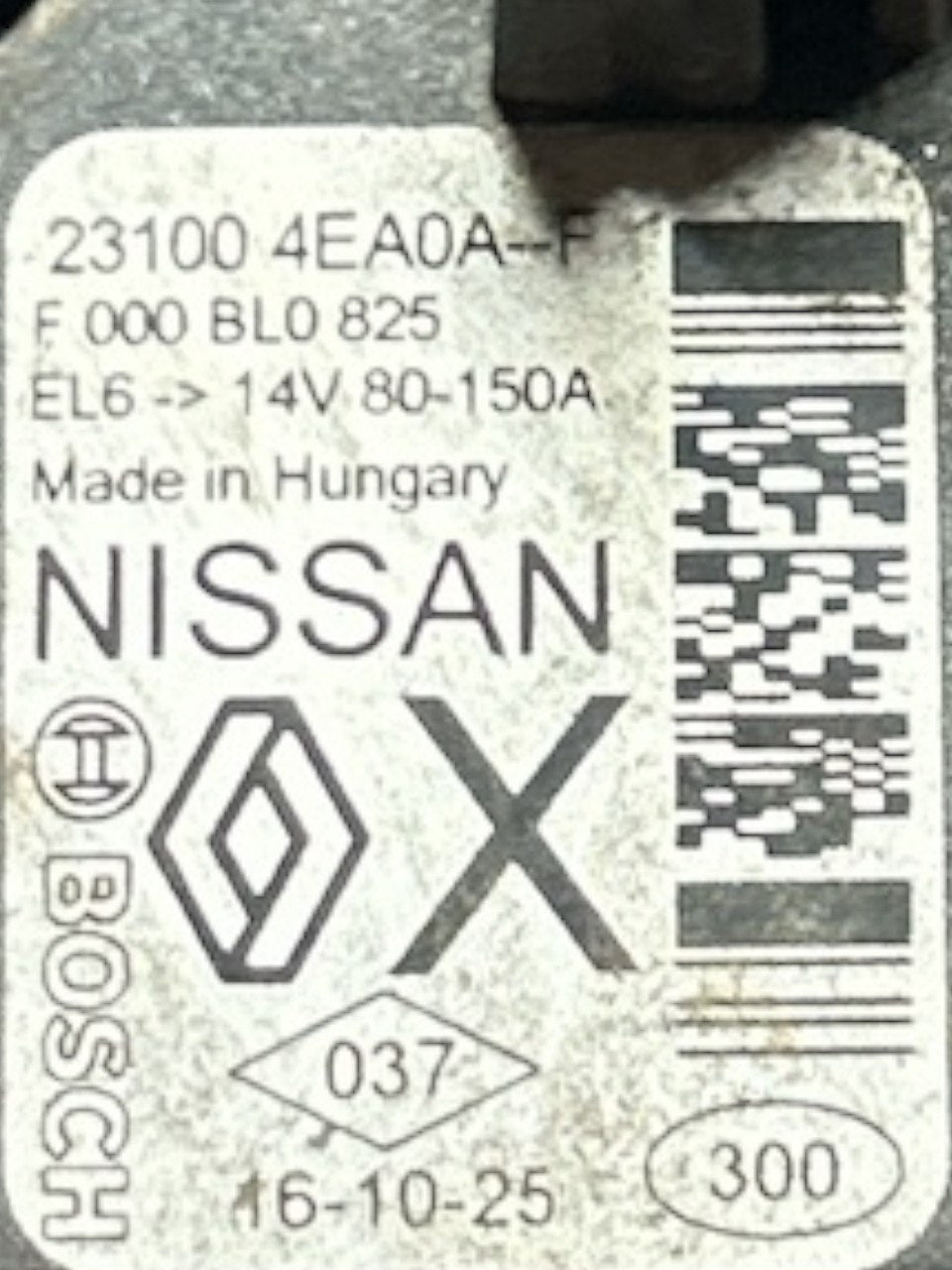 Alternatore Nissan Qashqai (J11) 1.5 Diesel (2014 > 2021) cod.231004EA0AF - F&P CRASH SRLS - Ricambi Usati