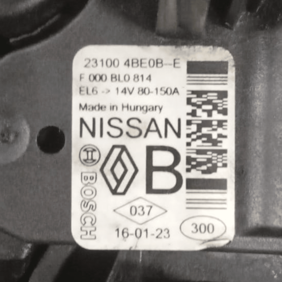 Alternatore Nissan Qashqai (J12) cod . 231004be0b 1.3 benzina (2021 >) - F&P CRASH SRL - Ricambi Usati