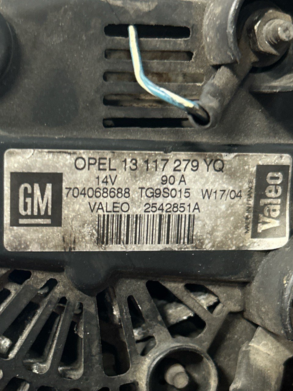 Alternatore Opel Corsa C 1.3 Diesel (2000 > 2006) cod . 13117279YQ - F&P CRASH SRLS - Ricambi Usati