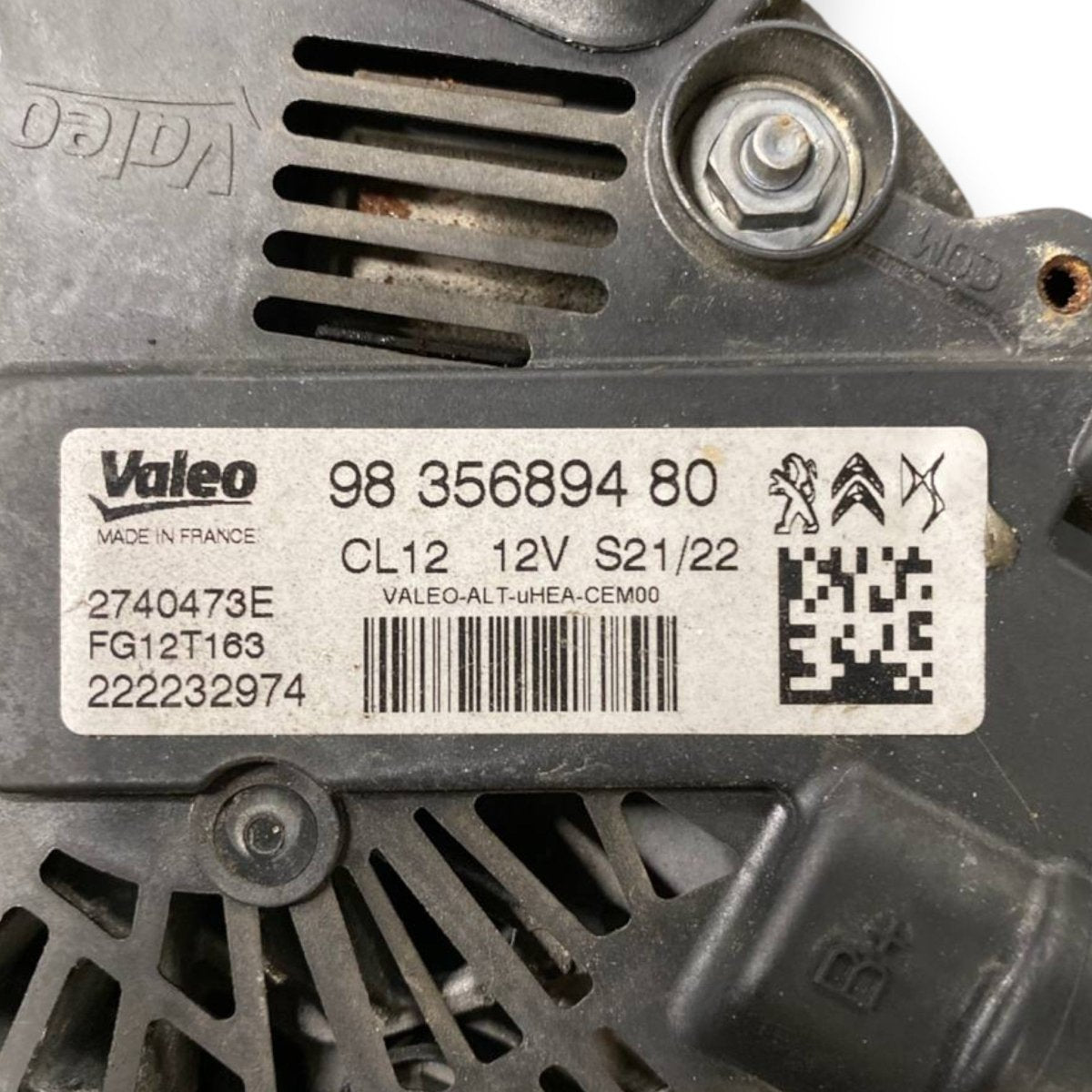 Alternatore opel corsa f 1.2 benzina Cod: 9835689480 (2019 - ) - F&P CRASH SRLS - Ricambi Usati