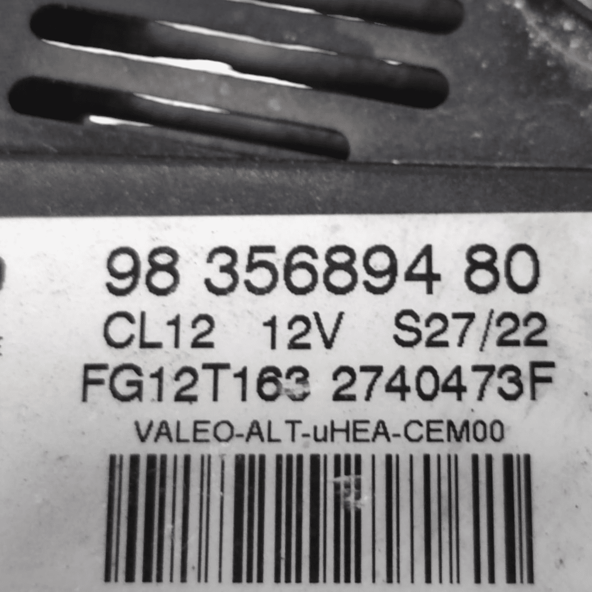 Peugeot 208 1.2 petrol alternator code: 9835689480 (2012 - 2019) - F&P CRASH SRL - Used Parts