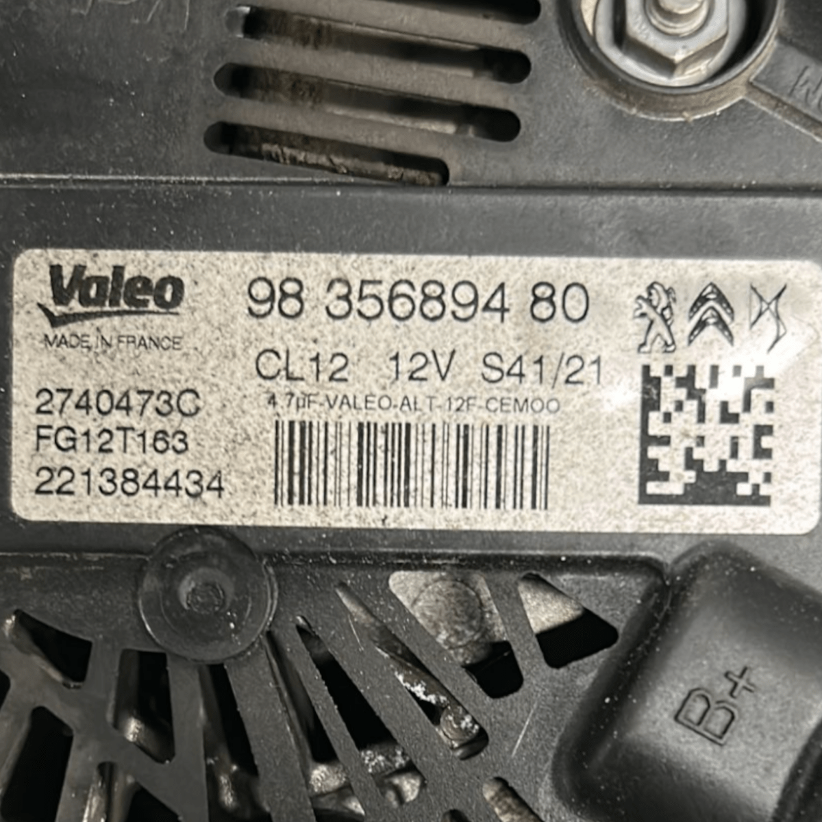 Alternatore peugeot 208 ii 1.2 benzina cod:9835689480 (2019 >) - F&P CRASH SRLS - Ricambi Usati