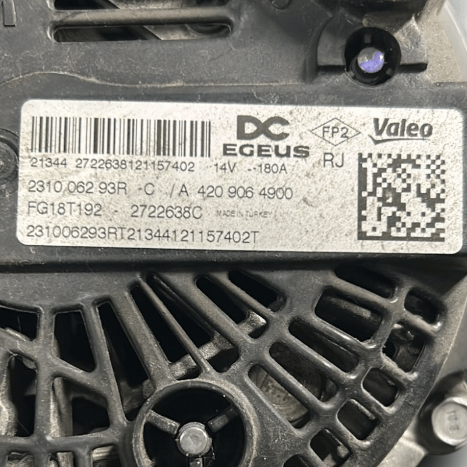 Alternatore Renault Express 1.5 Diesel cod:231006293R (2020 >) - F&P CRASH SRLS - Ricambi Usati