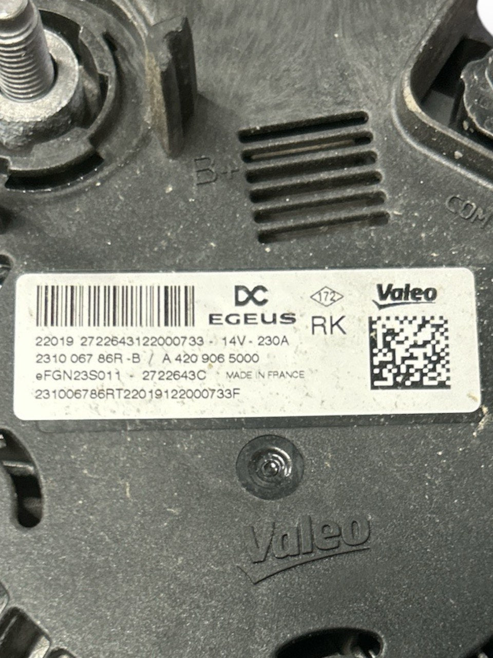 Alternatore Renault Kadjar 1.5 Diesel (2015 > 2022) cod.231006786R - F&P CRASH SRLS - Ricambi Usati