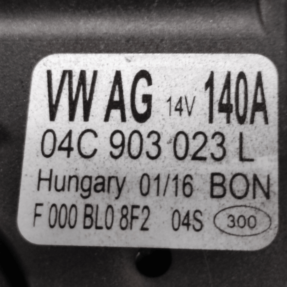 Alternatore Volkswagen Polo 1.2 Benzina COD: 04C903023L (2008 - 2012) - F&P CRASH SRLS - Ricambi Usati