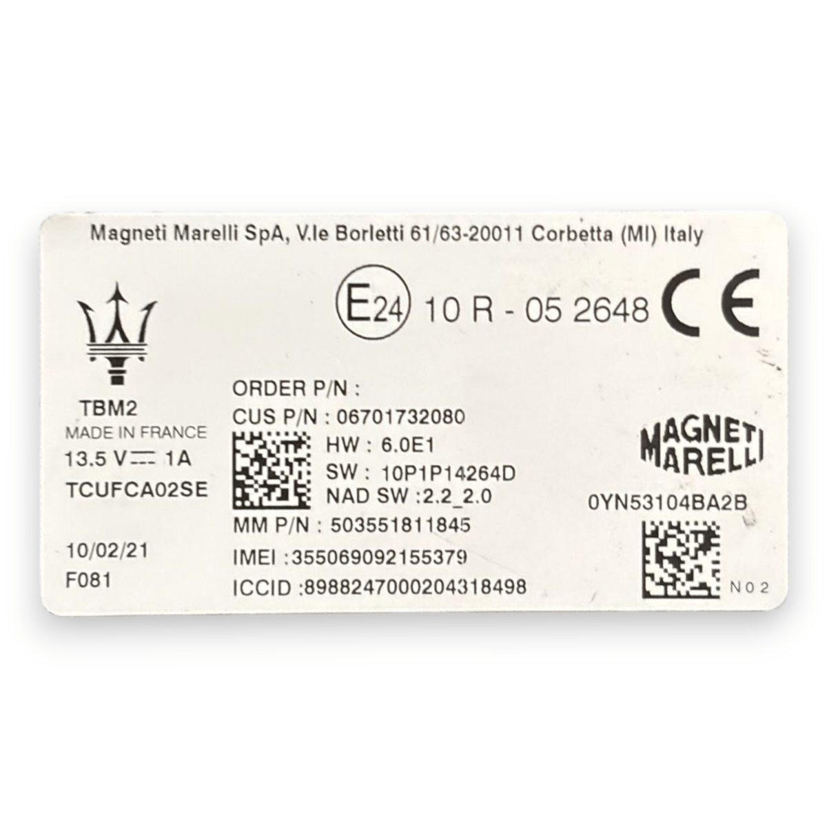 Amplificatore antenna jeep renegade cod:10r - 052648 (2014 - ) - F&P CRASH SRL - Ricambi Usati