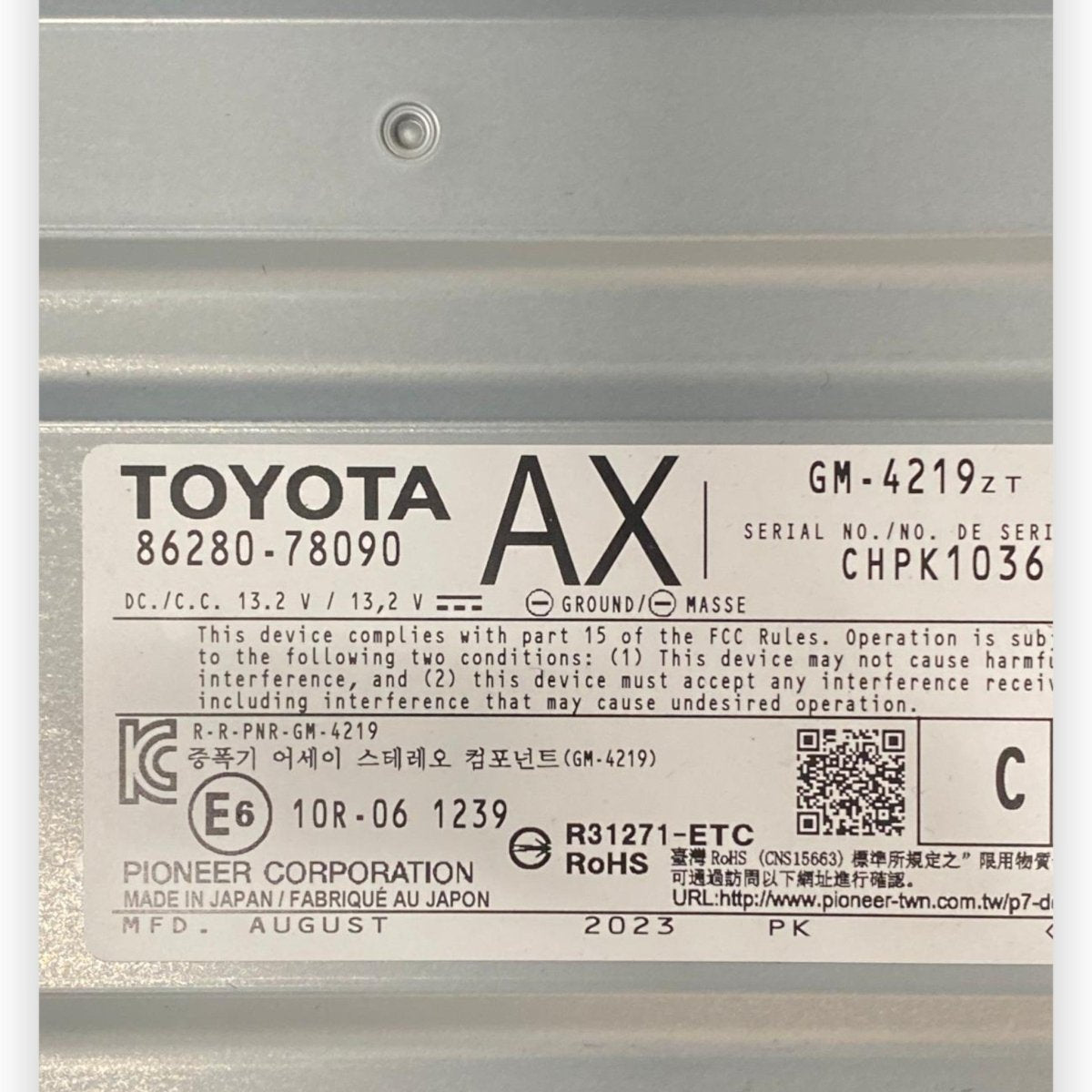Amplificatore autoradio Lexus NX II (2021 - ) Cod: 86280 - 78090 - F&P CRASH SRLS - Ricambi Usati