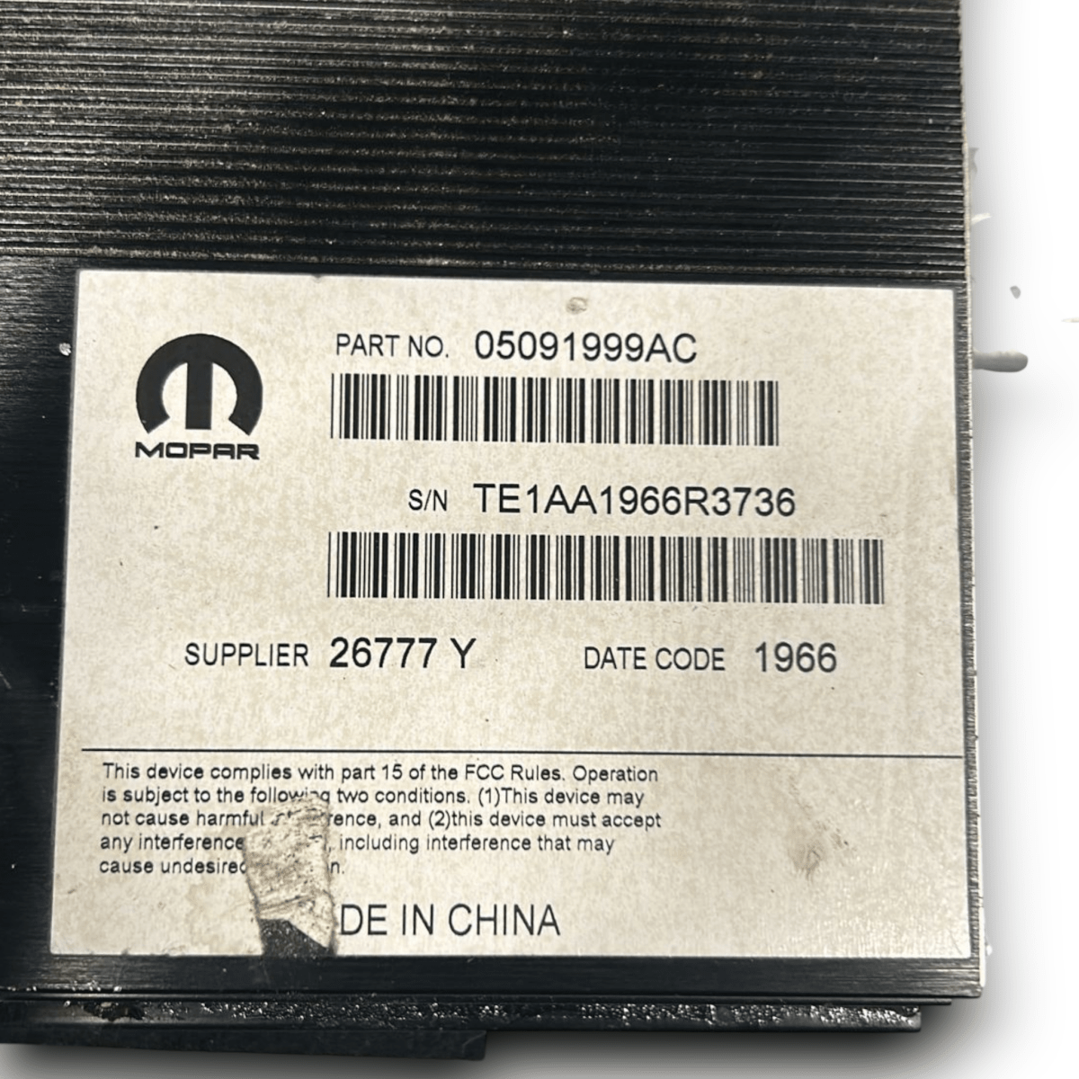 Amplificatore jeep cherokee kl cod:05091999ac (2013 > 2023) - F&P CRASH SRL - Ricambi Usati