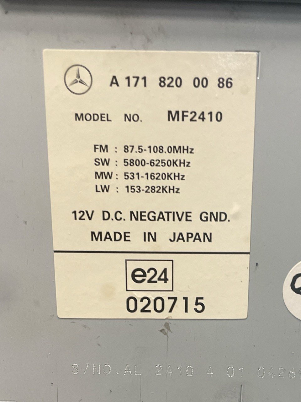 audioradio MERCEDES - BENZ SLK (2012 - 2018) cod: a1718200086 - F&P CRASH SRLS - Ricambi Usati