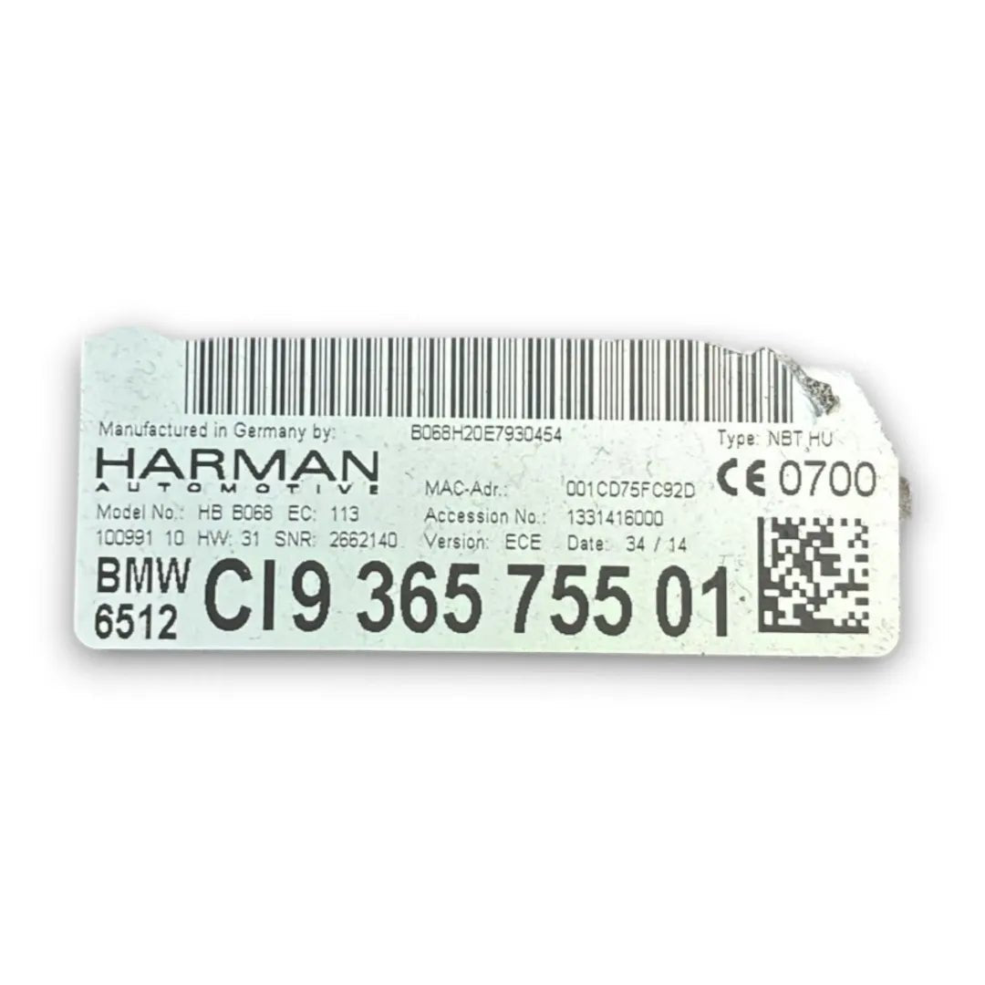 Autoradio BMW Serie 5 F10 cod. 936575501 - F&P CRASH SRL - Ricambi Usati