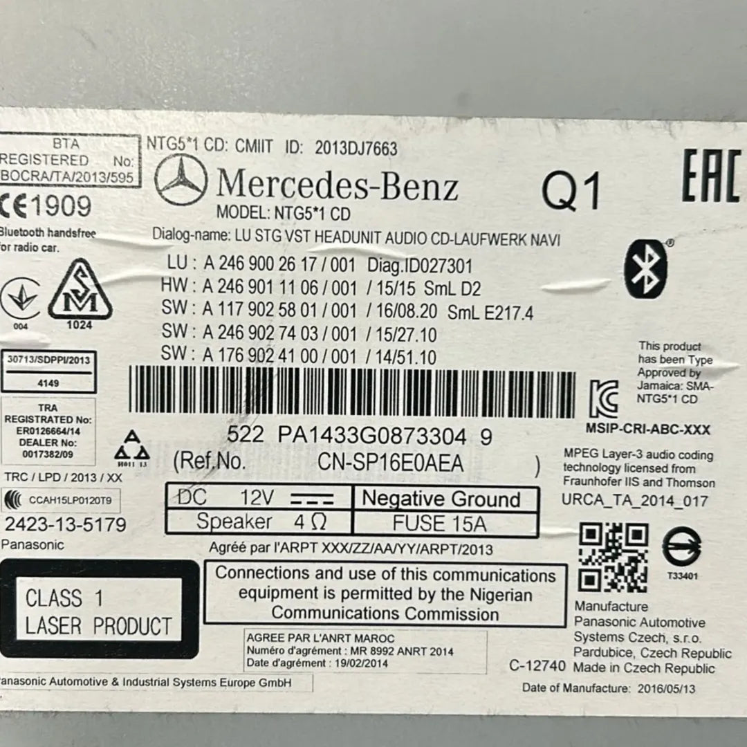 Autoradio Mercedes-Benz CLA SW X117 OEM A2469002617 - F&P CRASH SRL - Ricambi Usati