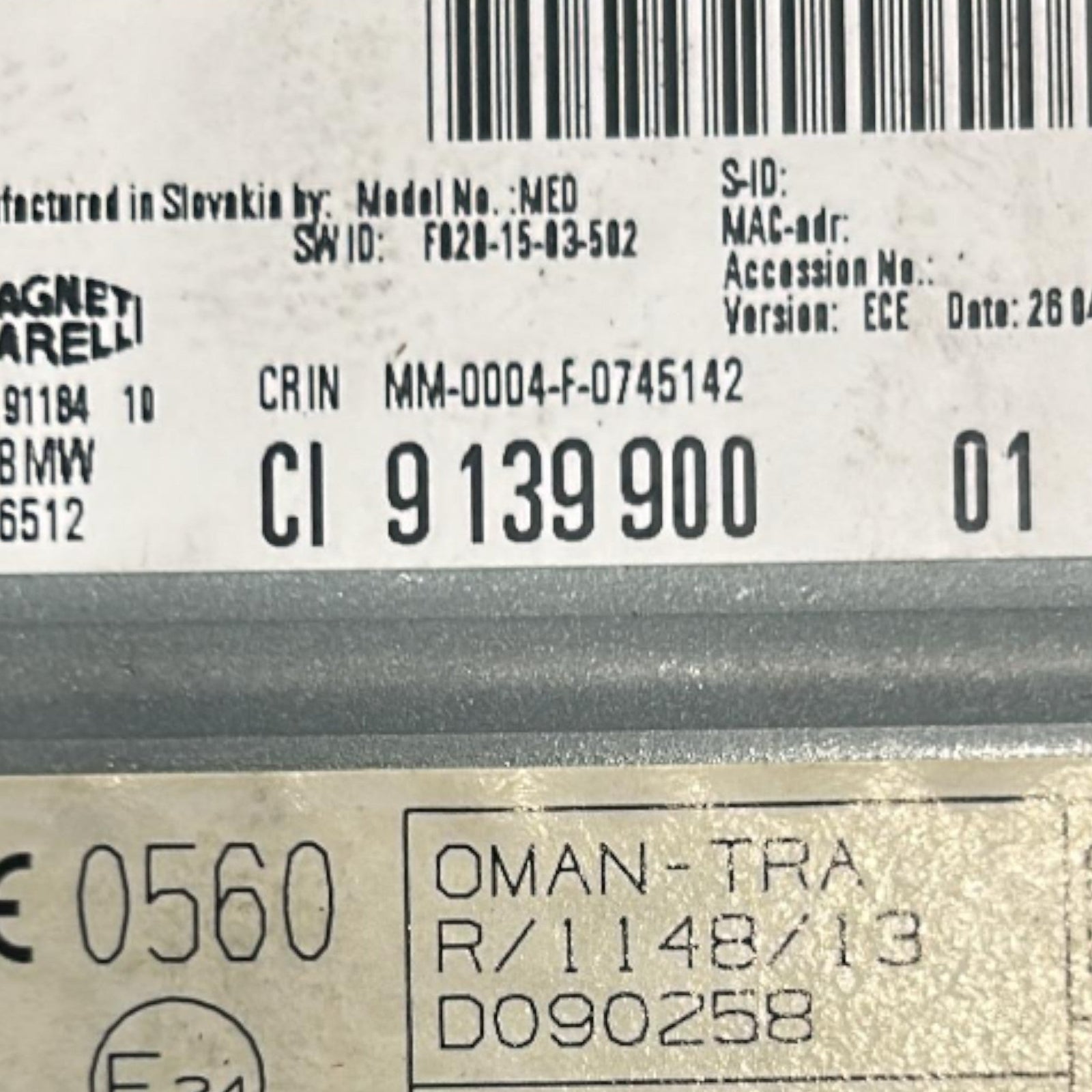 Autoradio Mini Cooper (F56) cod.9139900 (2014 > ) - F&P CRASH SRLS - Ricambi Usati