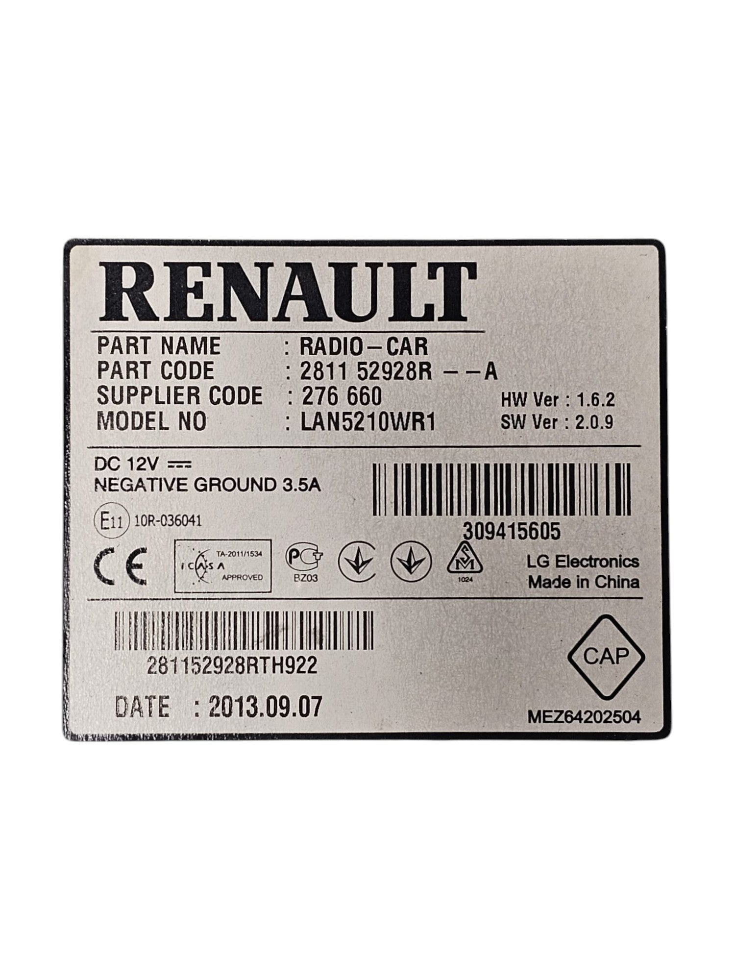 Autoradio / Navigatore Renault Clio IV Cod:281152928R (2012 - 2021) - F&P CRASH SRLS - Ricambi Usati