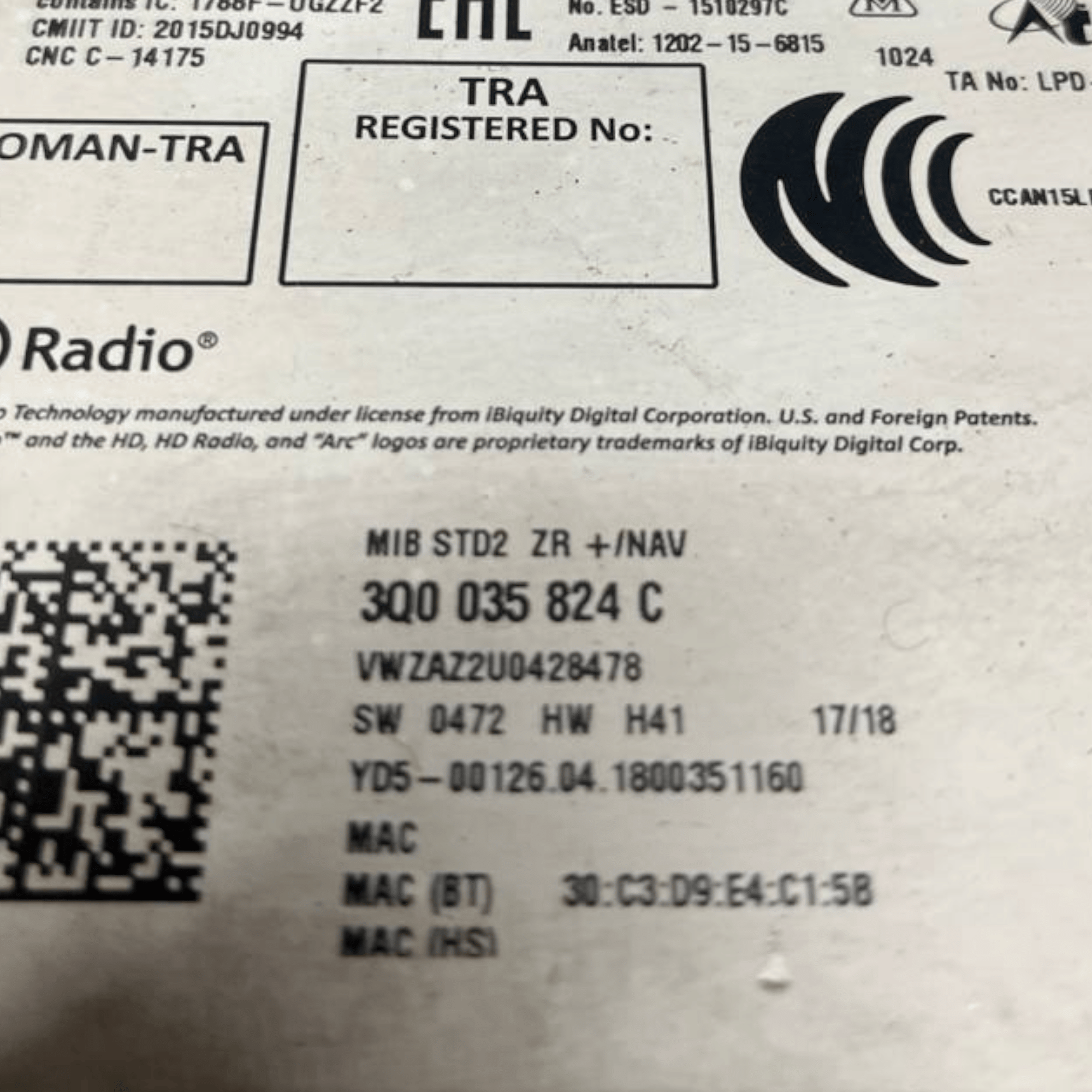 Autoradio / Navigatore Volkswagen Polo VI AW1 (2017 - ) cod: 3Q0035824C - F&P CRASH SRLS - Ricambi Usati