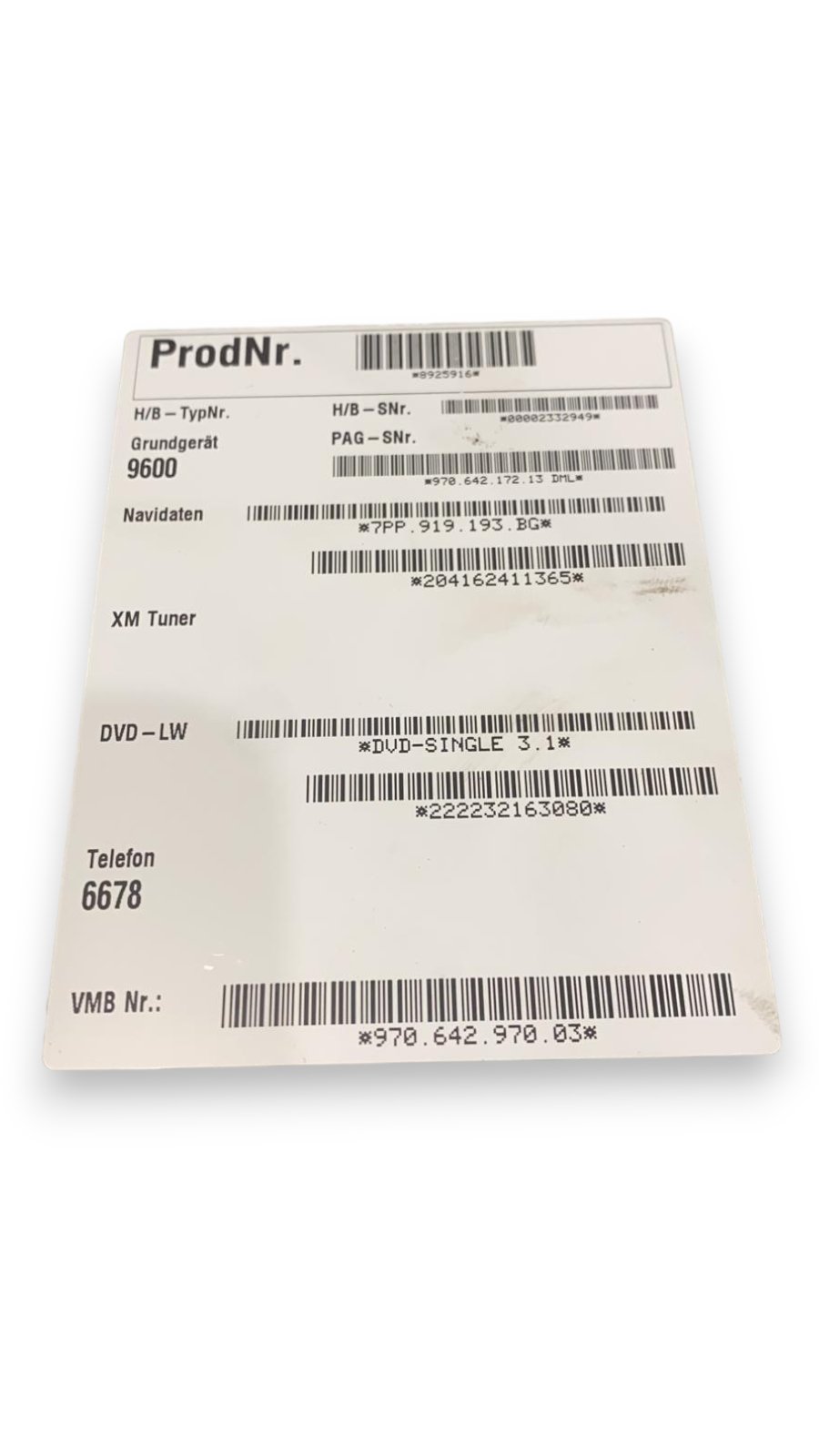 Autoradio schermo navigatore Porsche Panamera 970 3.0 d (2015) cod:97064297003 - F&P CRASH SRLS - Ricambi Usati