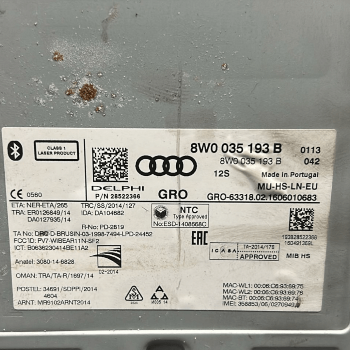 Autoradio / stereo audi a4 b9 cod:8W0035193B (2015 > 2024) - F&P CRASH SRLS - Ricambi Usati