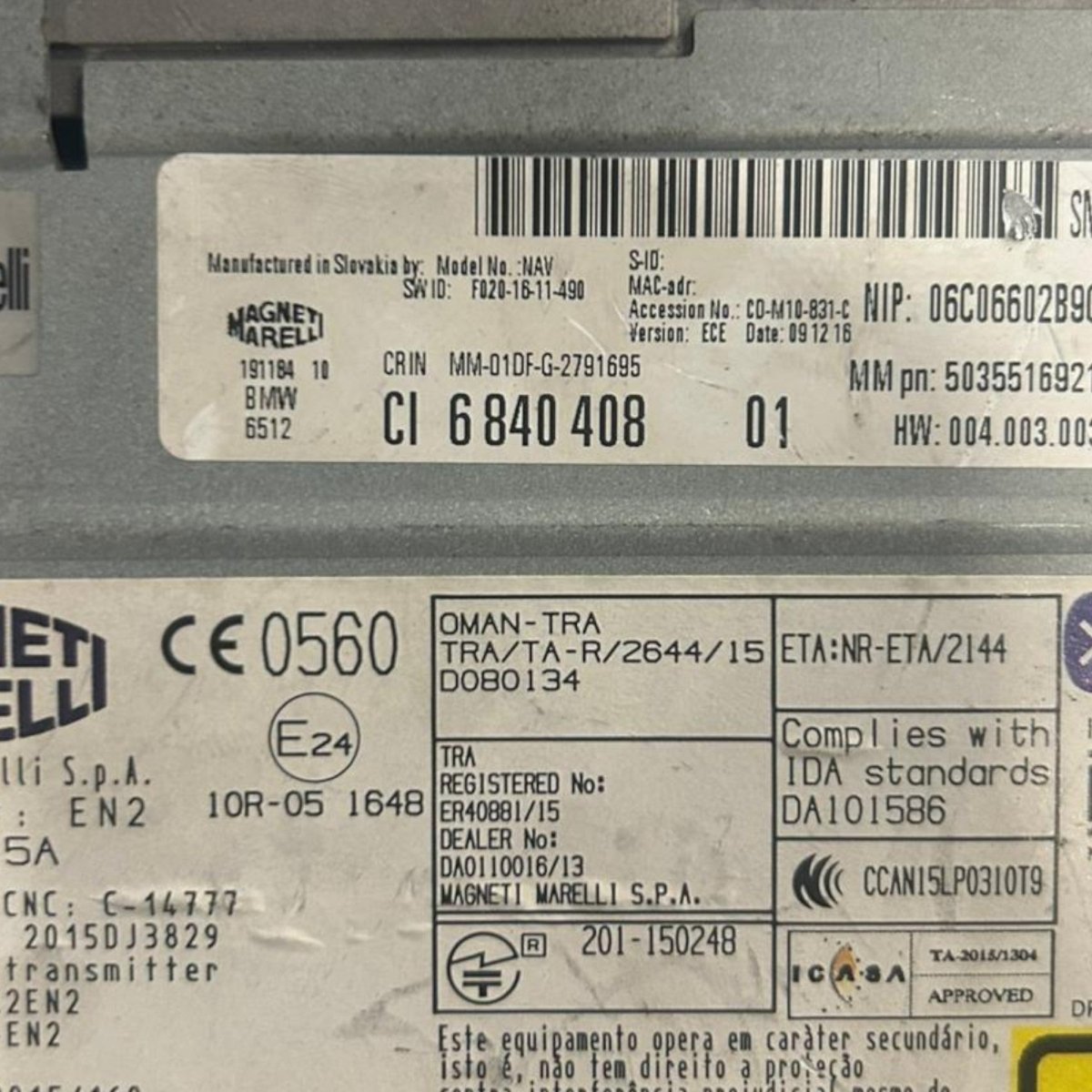 Autoradio / stereo bmw x1 f48 cod:CI6840408 (2015 > 2022) - F&P CRASH SRLS - Ricambi Usati