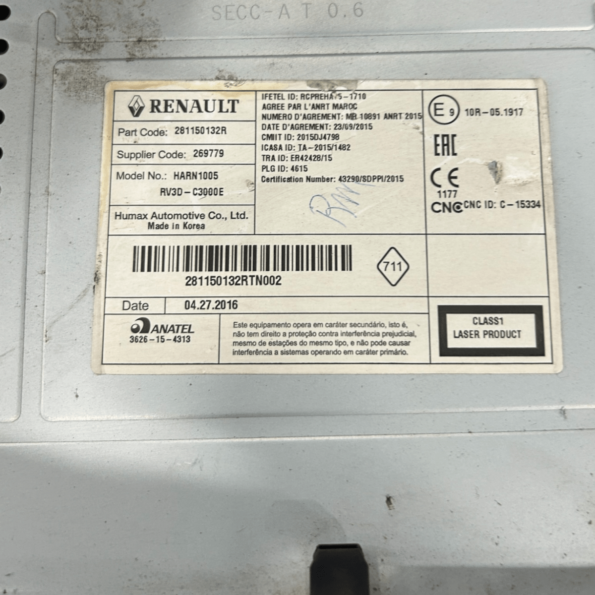 Autoradio / stereo dacia dokker cod:281150132R (2013 > 2021) - F&P CRASH SRLS - Ricambi Usati