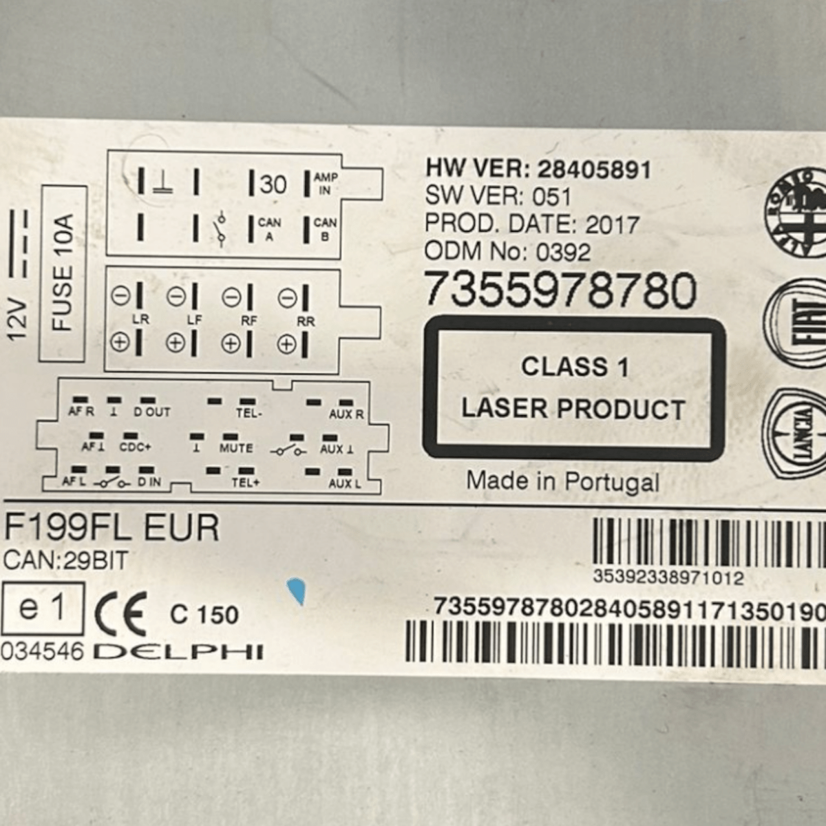 Autoradio / stereo fiat punto evo cod:7355978780 (2012 >) - F&P CRASH SRLS - Ricambi Usati