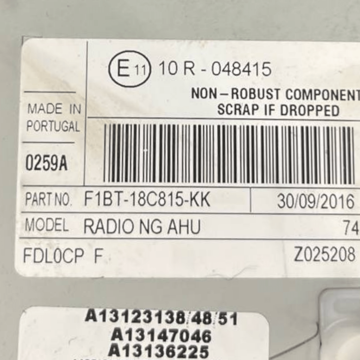 Autoradio / Stereo Ford Focus III (2011 al 2018) cod: F1BT - 18C815 - KK - F&P CRASH SRLS - Ricambi Usati