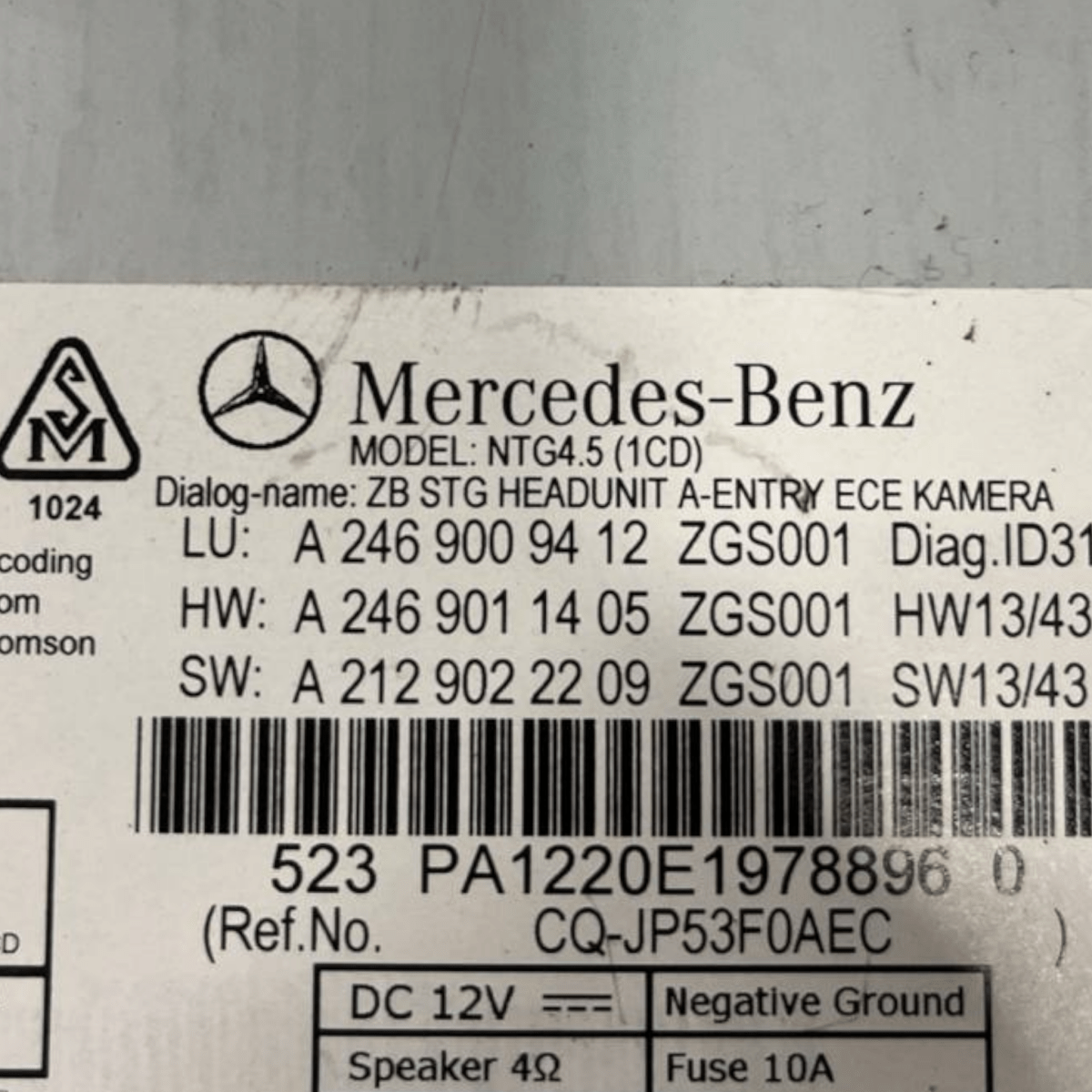 Autoradio / Stereo Mercedes - Benz Classe B W246 (2011 al 2018) cod: A2469009412 - F&P CRASH SRLS - Ricambi Usati