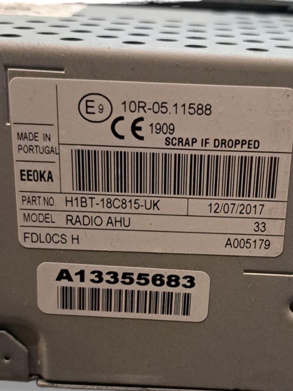 Autoradio Stereo Navigatore Ford Fiesta mk7 (2017>) COD:H1BT-18C815-UK - F&P CRASH SRLS - Ricambi Usati