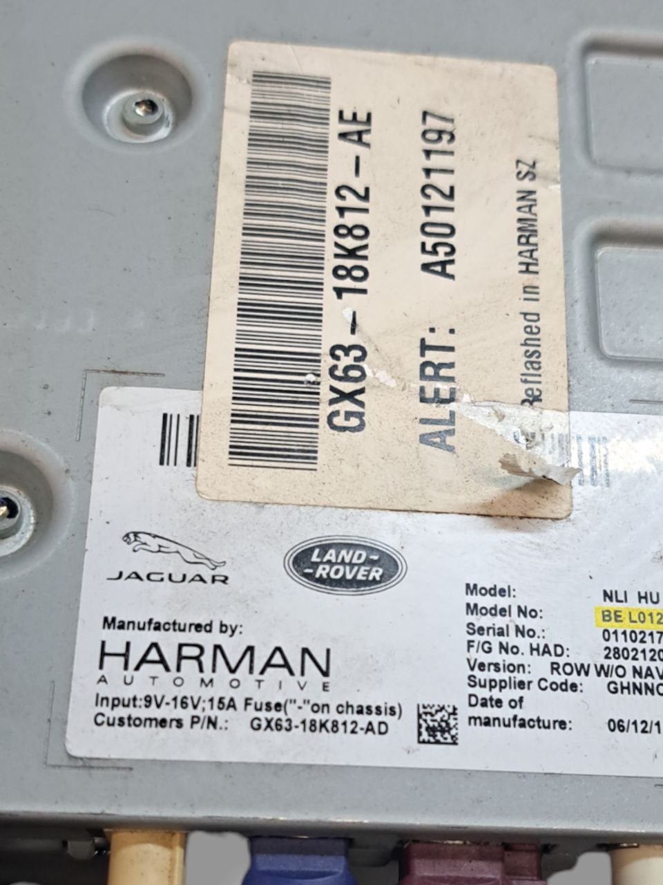 Autoradio Stereo Navigatore Jaguar XF (2015>) COD:GX63-18K812-AE - F&P CRASH SRLS - Ricambi Usati