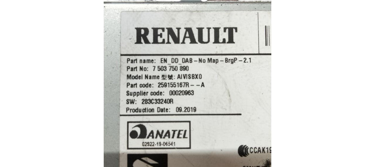 Autoradio / Stereo navigatore Renault Clio V ( 2019 >) cod.259155167R - F&P CRASH SRLS - Ricambi Usati