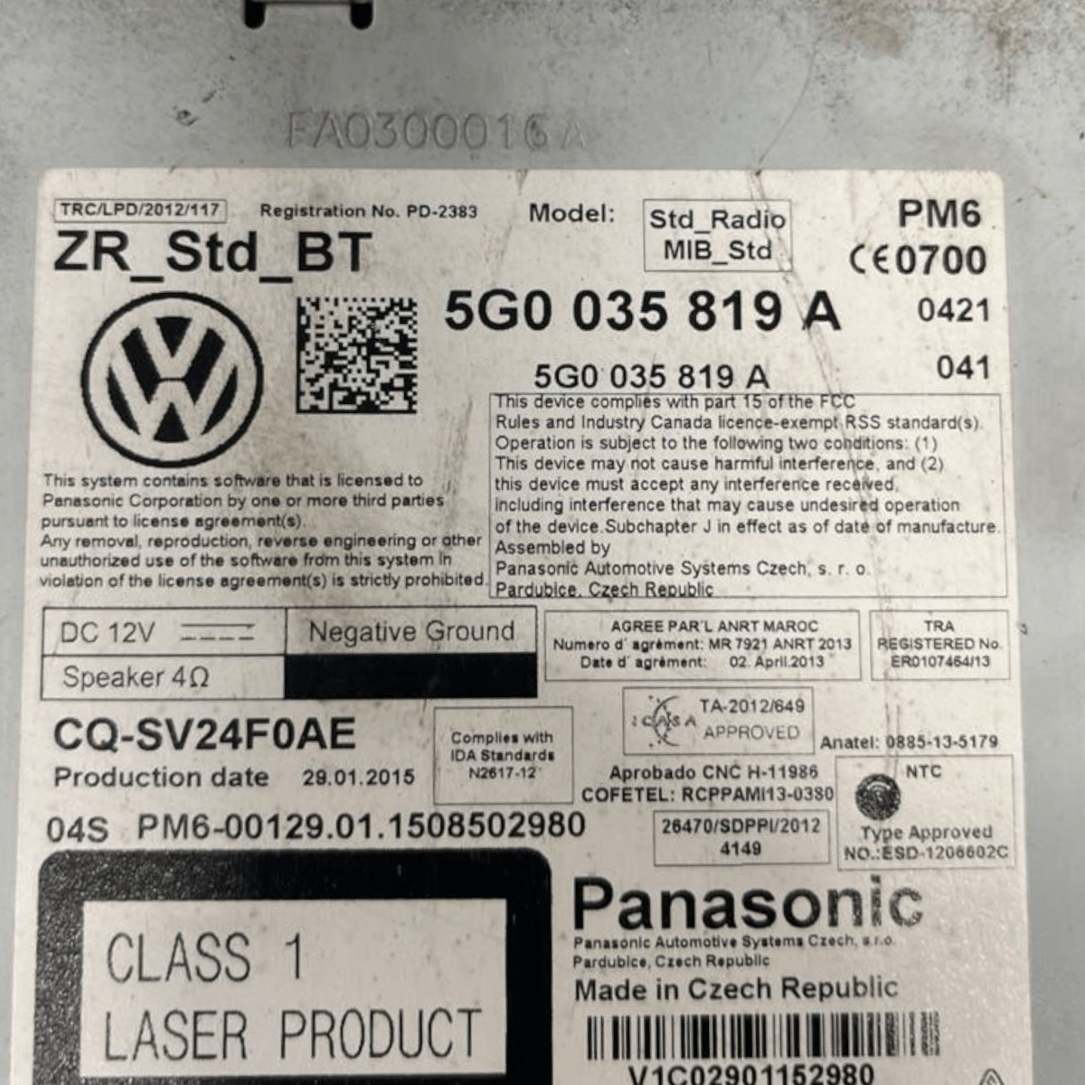 Autoradio / Stereo Volkswagen Golf VII (2012 al 2018) cod: 5G0035819A - F&P CRASH SRLS - Ricambi Usati