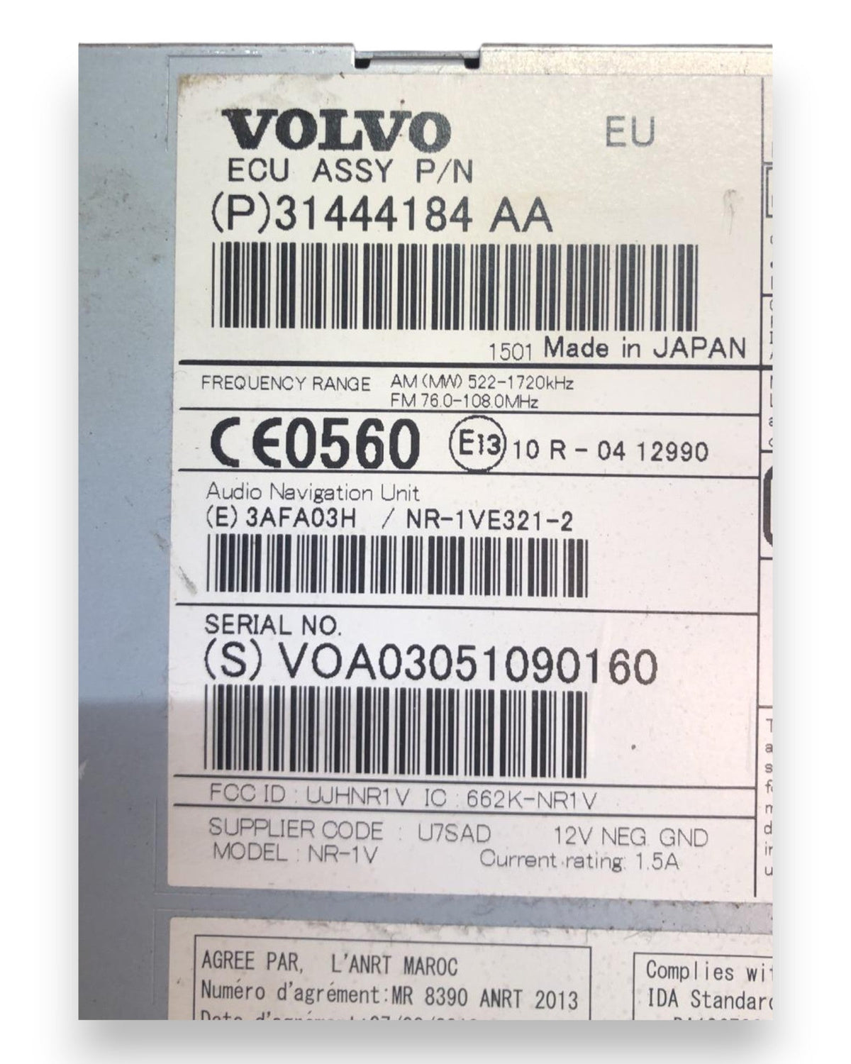 Autoradio Volvo V60 (2010 > 2018) cod:31444184 AA - F&P CRASH SRLS - Ricambi Usati