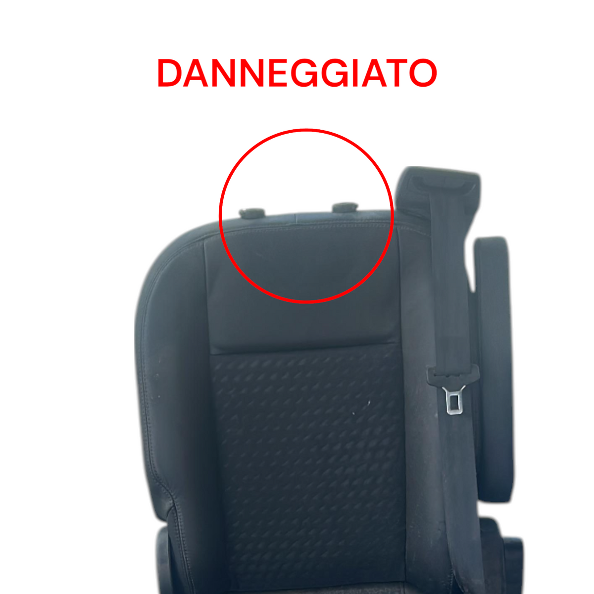 Sedile posteriore passeggero in stoffa e pelle nero Ford Tourneo Custom I (2018 > 2023) 8 posti