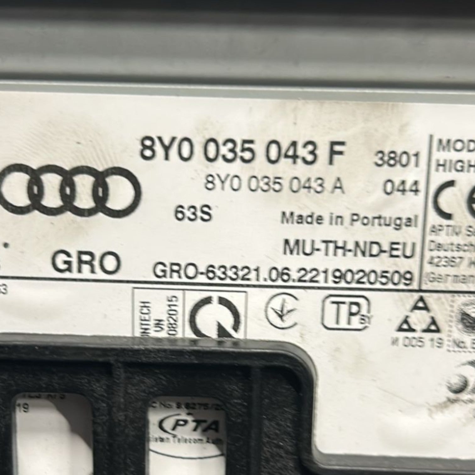 Autoradio / stereo audi a3 8y cod:8Y0035043F (2021 >)