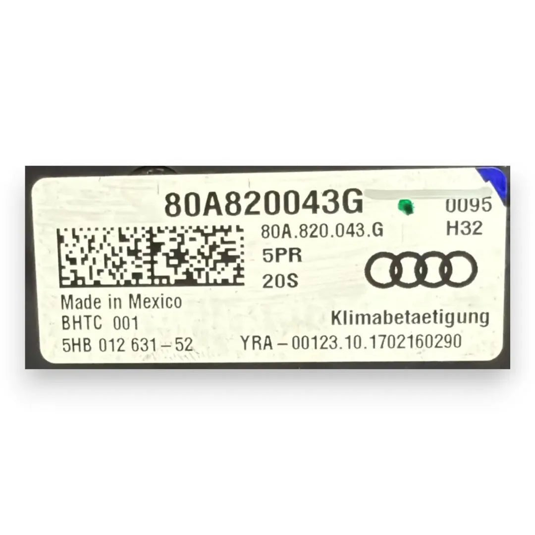 Blocco comando climatizzazione Audi Q5 OEM 8W0820043Q5PR - F&P CRASH SRL - Ricambi Usati