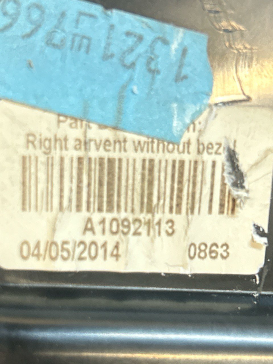 Bocchetta Aria Anteriore Lato Destro (DX) Citroen C3 (2009 > 2016) cod.A1092113 - F&P CRASH SRLS - Ricambi Usati