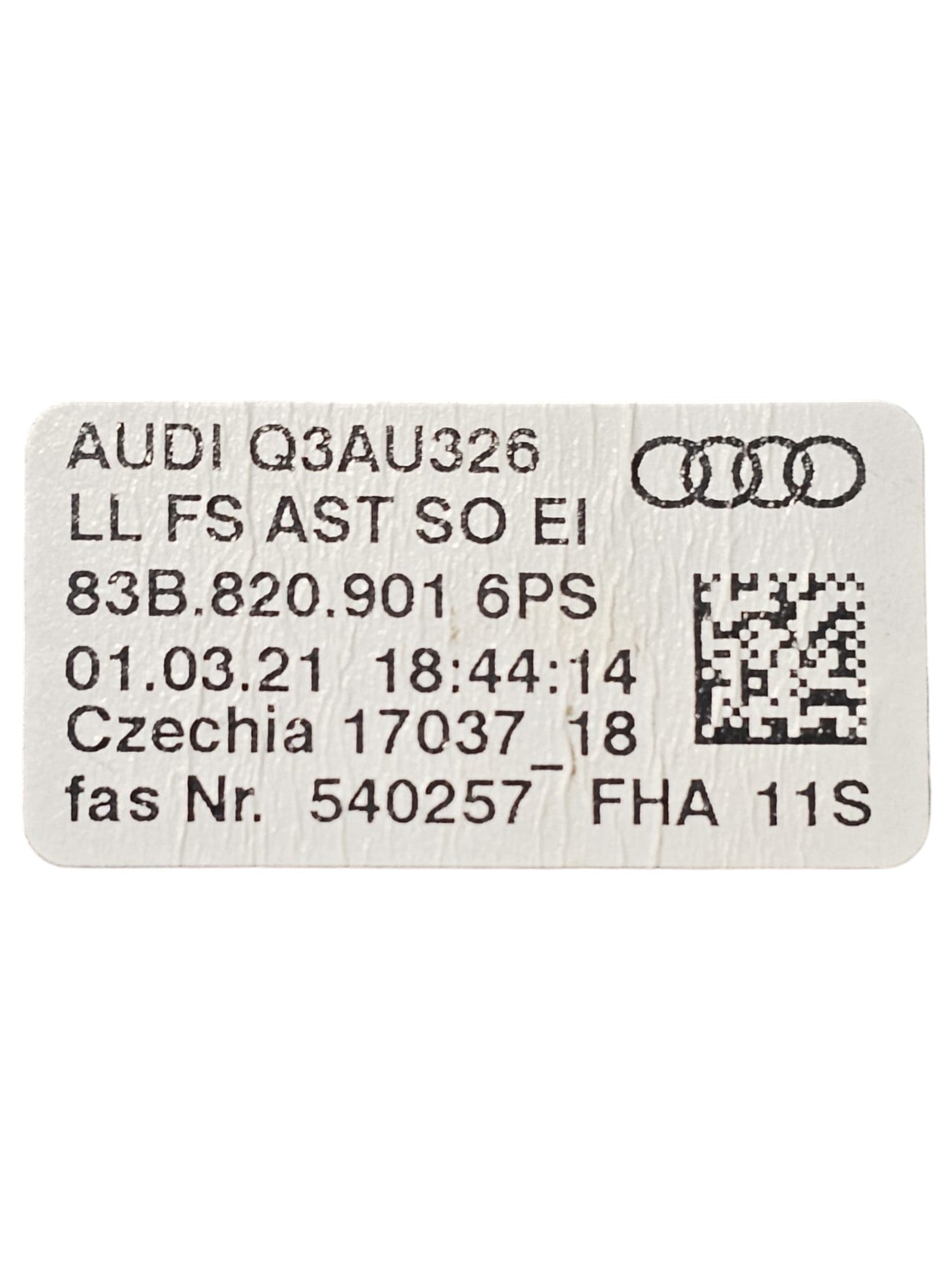 Bocchetta Aria Anteriore Sinistra Audi Q3 F3 Cod:83B8209016PS (2018 - >) - F&P CRASH SRLS - Ricambi Usati