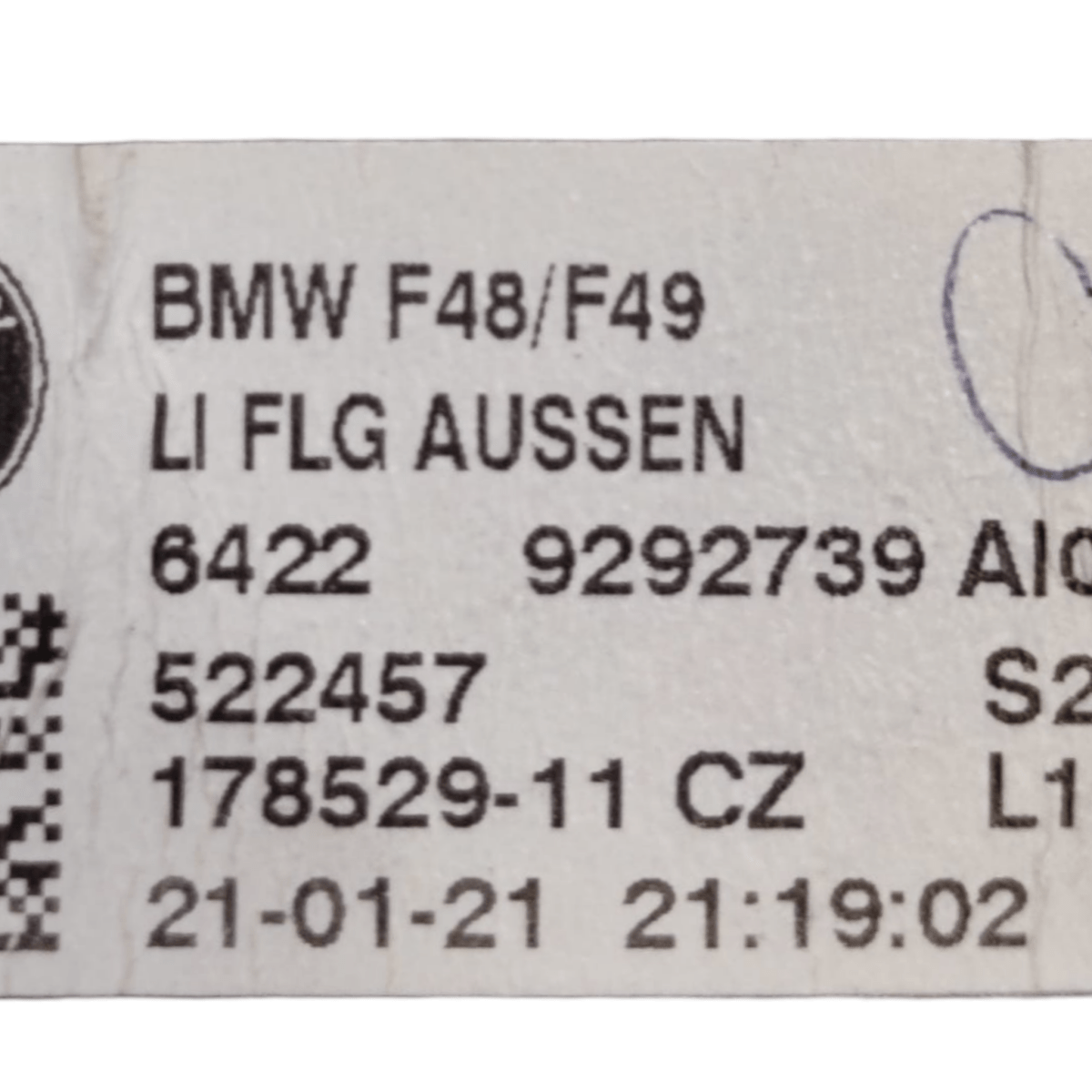 Bocchetta aria cruscotto sinistra bmw x1 f48 cod: 64229292739 (2015 - 2022) - F&P CRASH SRLS - Ricambi Usati