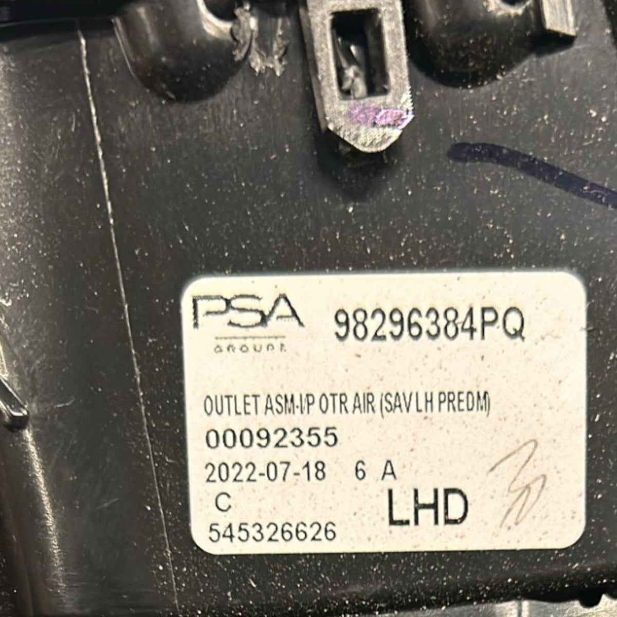 Bocchetta Aria Cruscotto Sinistra Opel Corsa F cod:98296384PQ (2019 >) - F&P CRASH SRLS - Ricambi Usati