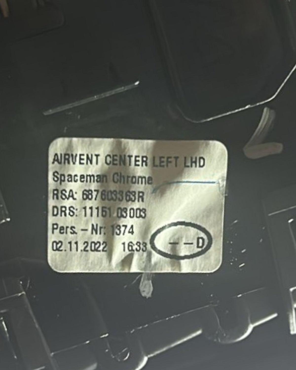 Bocchetta Aria Cruscotto Sinistro Renault Captur II (2019 > ) cod.687603363R - F&P CRASH SRLS - Ricambi Usati