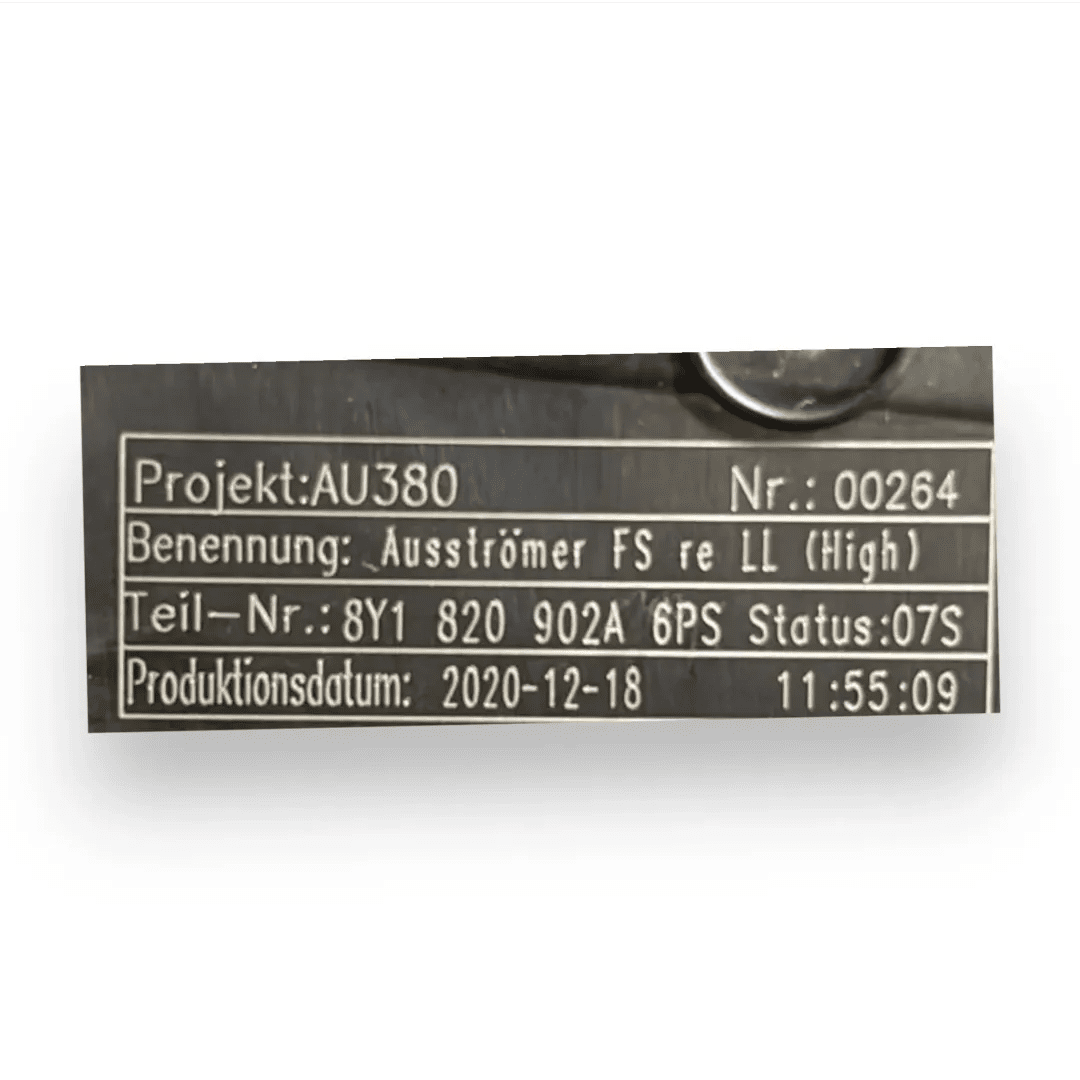 Dettaglio Bocchetta cruscotto destra posteriore Audi A3 Sportback dal 2024 OEM 8Y1820951B6PS - foto 4