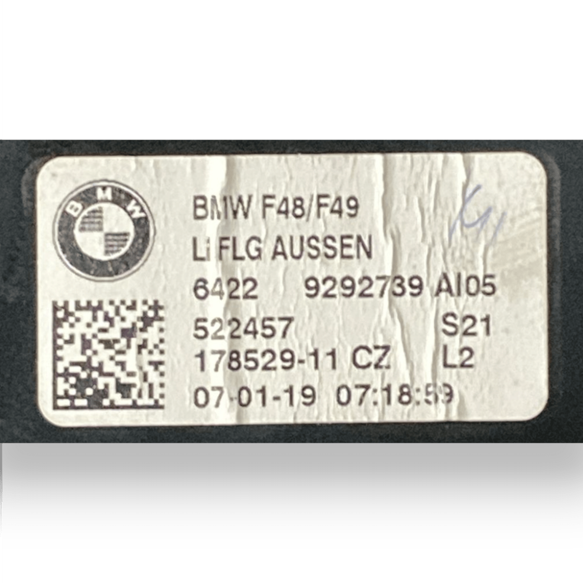 bocchetta aria + rivestimento laterale sinistra (Sx) bmw x1 f48 cod:9292739 (2015 - 2022) - F&P CRASH SRLS - Ricambi Usati