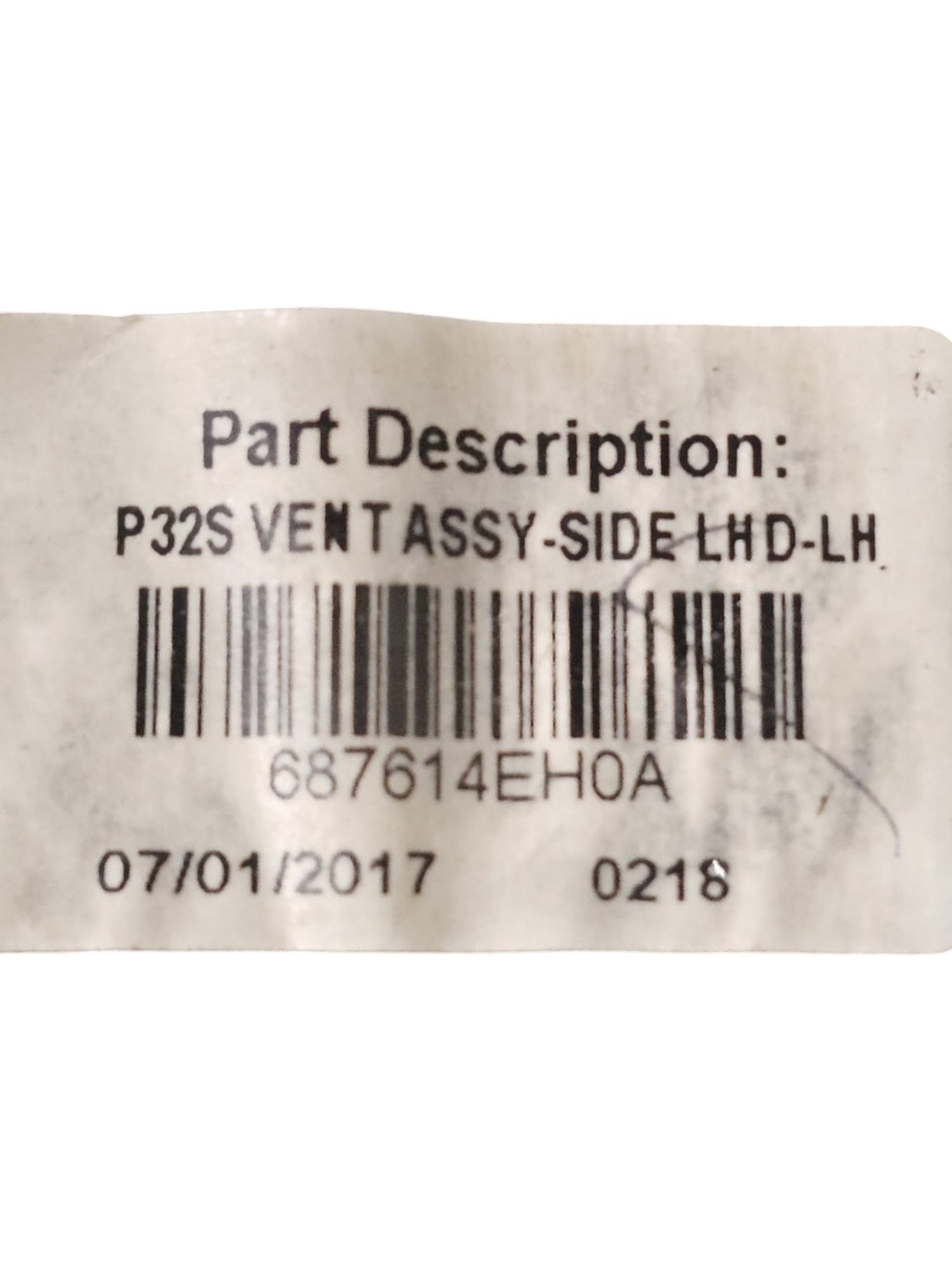 Bocchetta Aria Sinistra Nissan Qashqai J11 (2014 - 2021) Cod:687614EH0A - F&P CRASH SRLS - Ricambi Usati