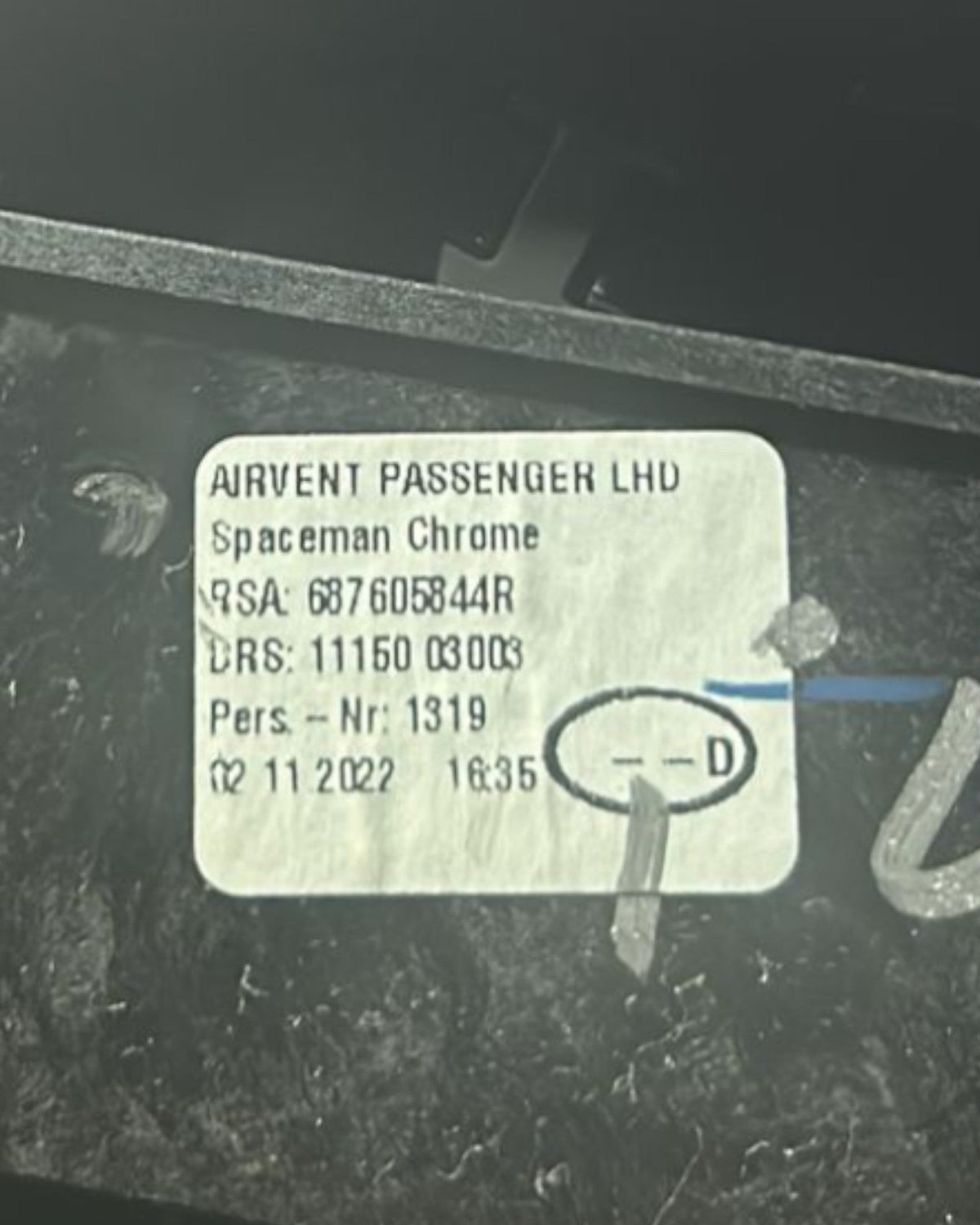 Bocchette Aria Cruscotto Renault Captur II (2019 > ) cod.687605844R - F&P CRASH SRLS - Ricambi Usati