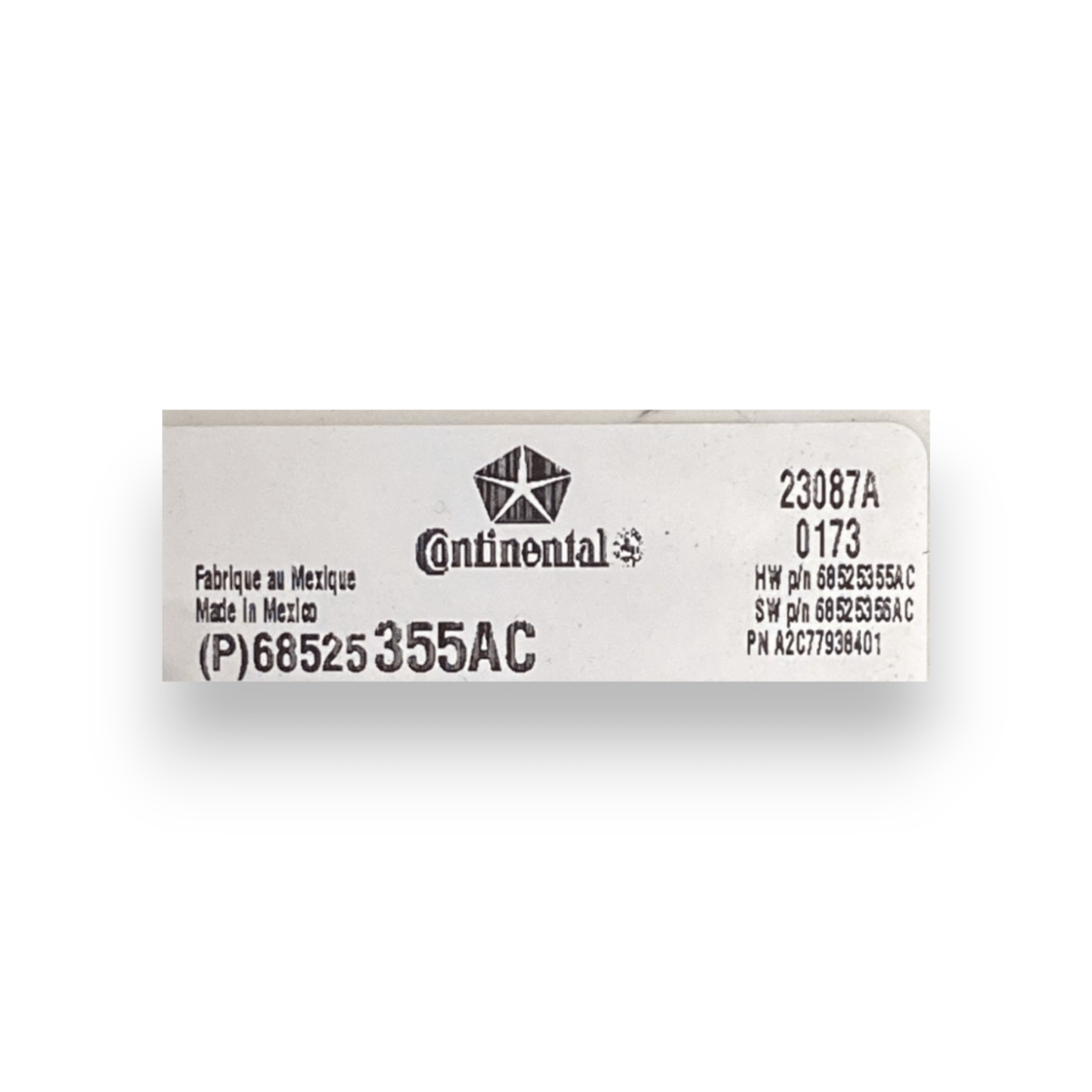 Body computer jeep wrangler 4xe cod:68525355ac (2017 - ) - F&P CRASH SRLS - Ricambi Usati