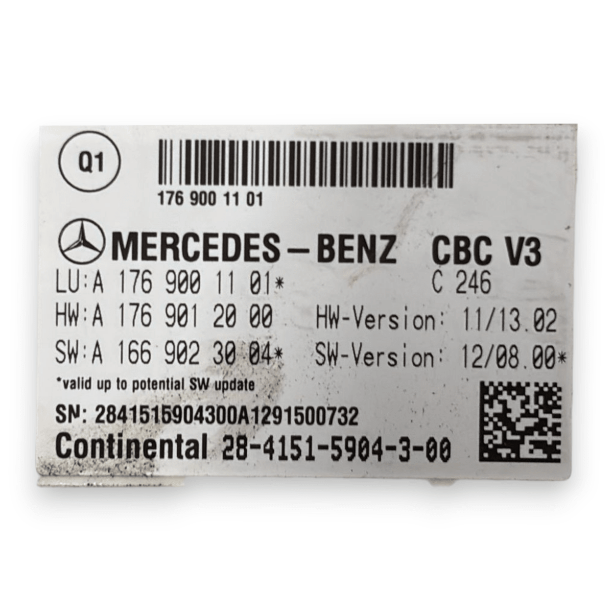 Body computer mercedes - benz classe b w246 1.8 diesel cod:a1769001101 (2011 - 2018) - F&P CRASH SRL - Ricambi Usati
