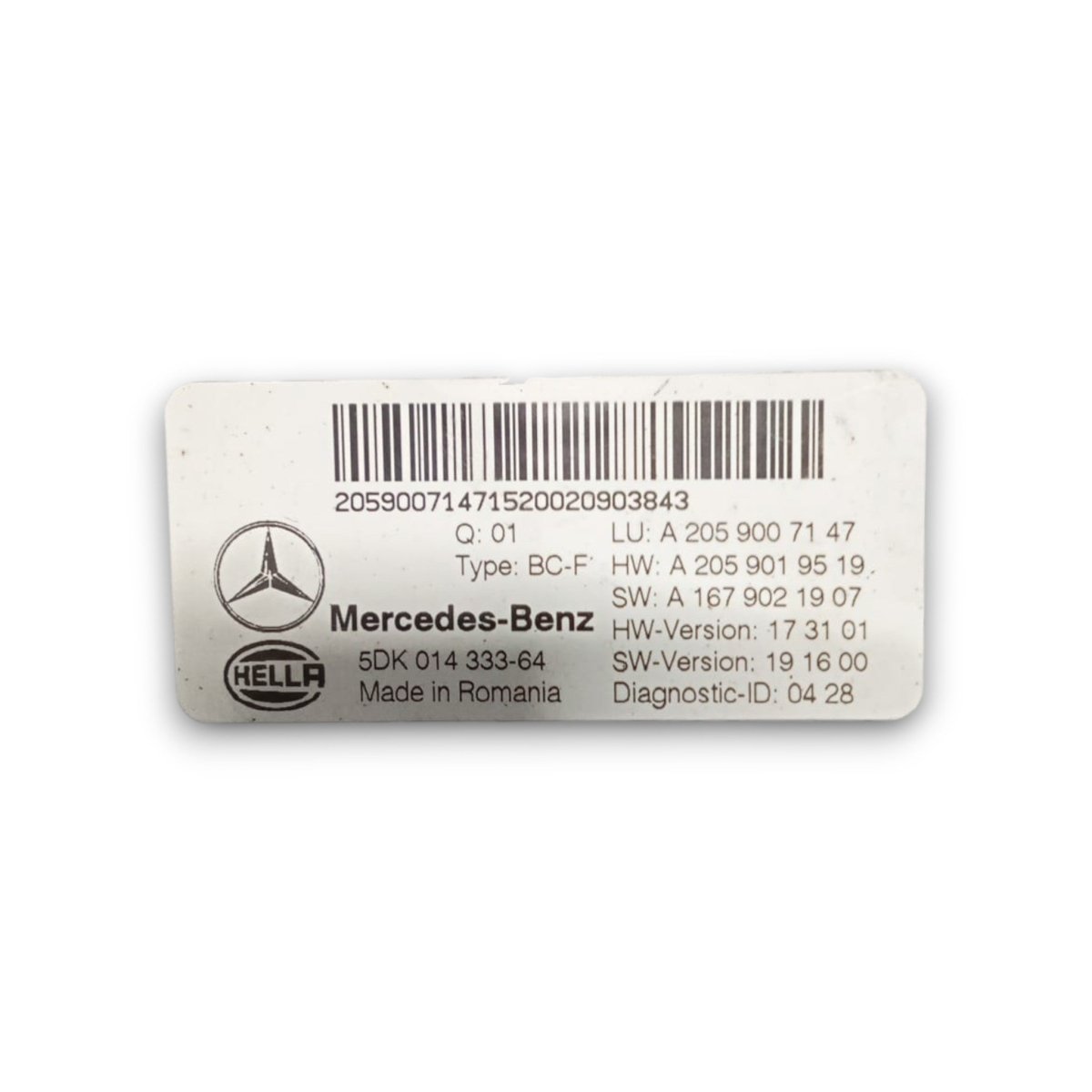Body computer mercedes benz glc coupé cod . a2059007147 (2019 > 2023) - F&P CRASH SRL - Ricambi Usati