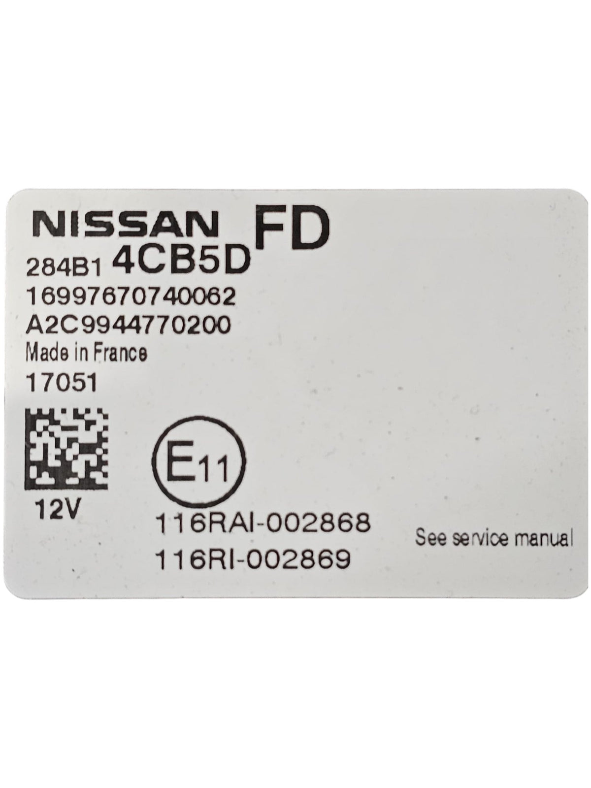 Body Computer Nissan Qashqai J11 1.5 Diesel (2014 - 2021) Cod:284B14CB5D - F&P CRASH SRLS - Ricambi Usati