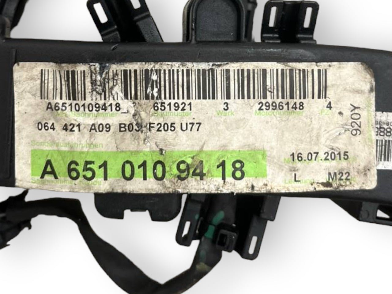 Cablaggio Motore Completo Mercedes - Benz Classe C W205 2.2 Diesel (2014 al 2021) cod: A6510109418 - F&P CRASH SRLS - Ricambi Usati