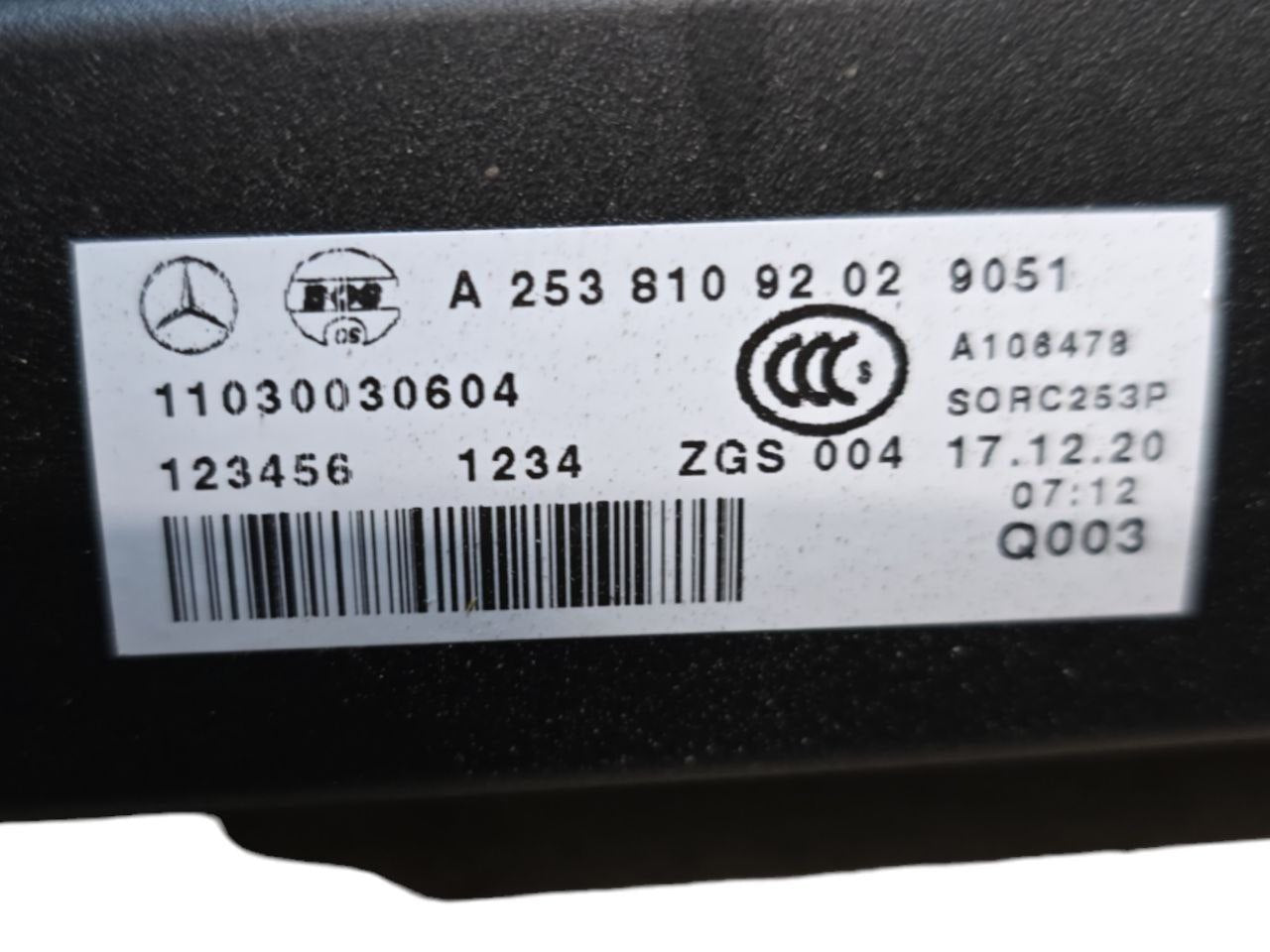 Cappelliera Mercedes-Benz GLC W253 ( 2015 - 2022 ) Cod : A2538109202 - F&P CRASH SRLS - Ricambi Usati