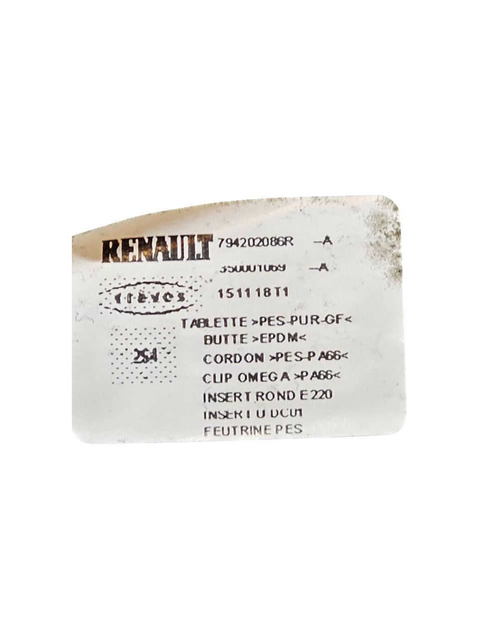 Cappelliera / Ripiano Bagagliaio Renault Megane IV Cod:794202086R (2015 - >) - F&P CRASH SRLS - Ricambi Usati